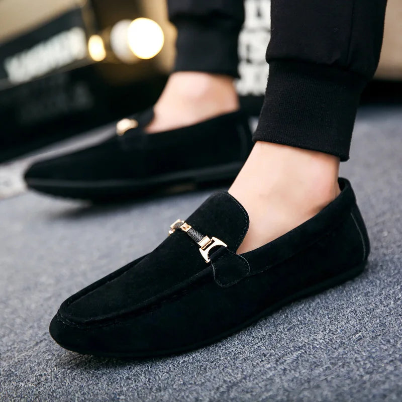 Mocassini Uomo Slip-On Eleganti Effetto Camoscio