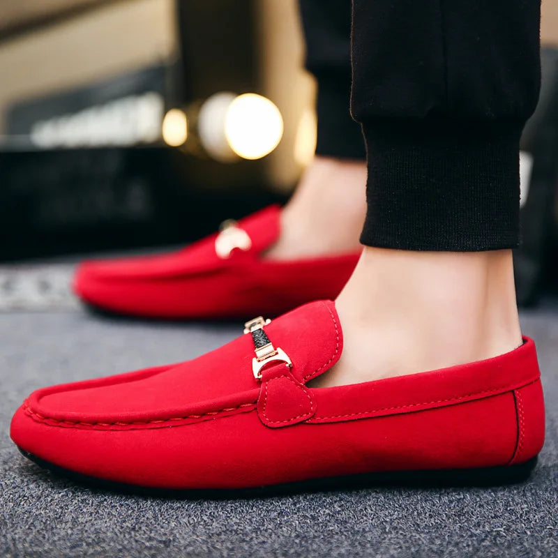 Mocassini Uomo Slip-On Eleganti Effetto Camoscio