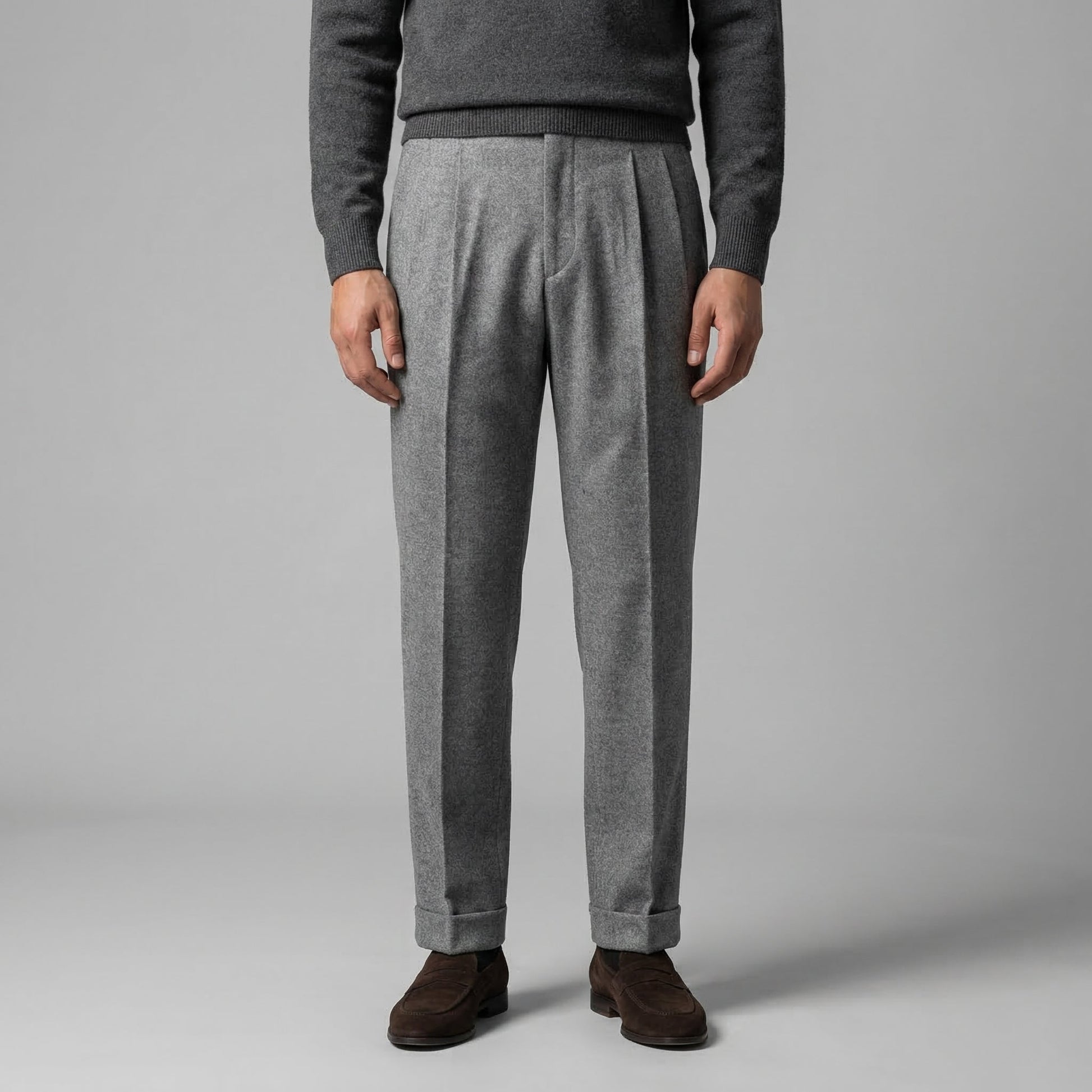 Pantaloni Uomo Eleganti Texturizzati con Regolatori Laterali
