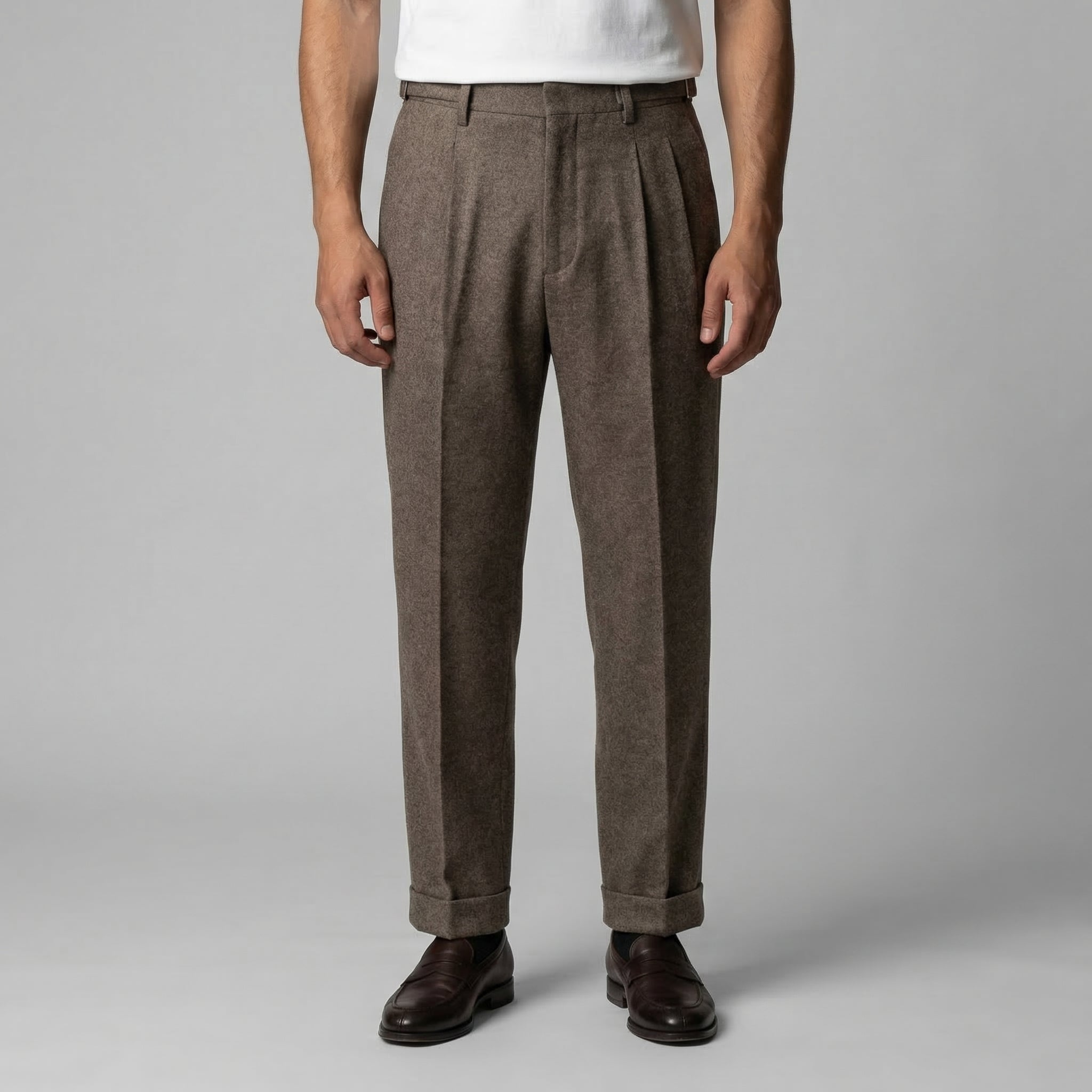 Pantaloni Uomo Eleganti Texturizzati con Regolatori Laterali