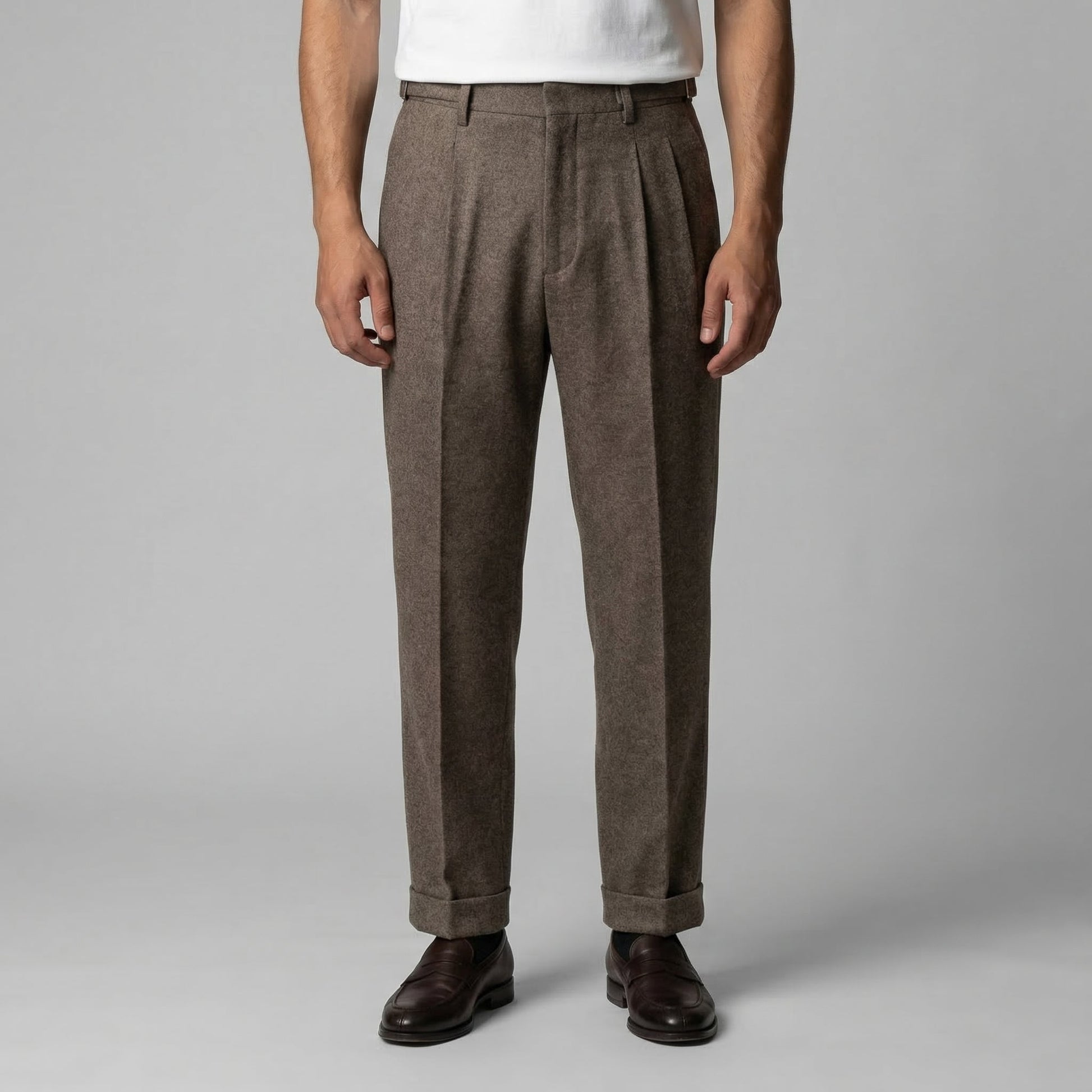 Pantaloni Uomo Eleganti Texturizzati con Regolatori Laterali