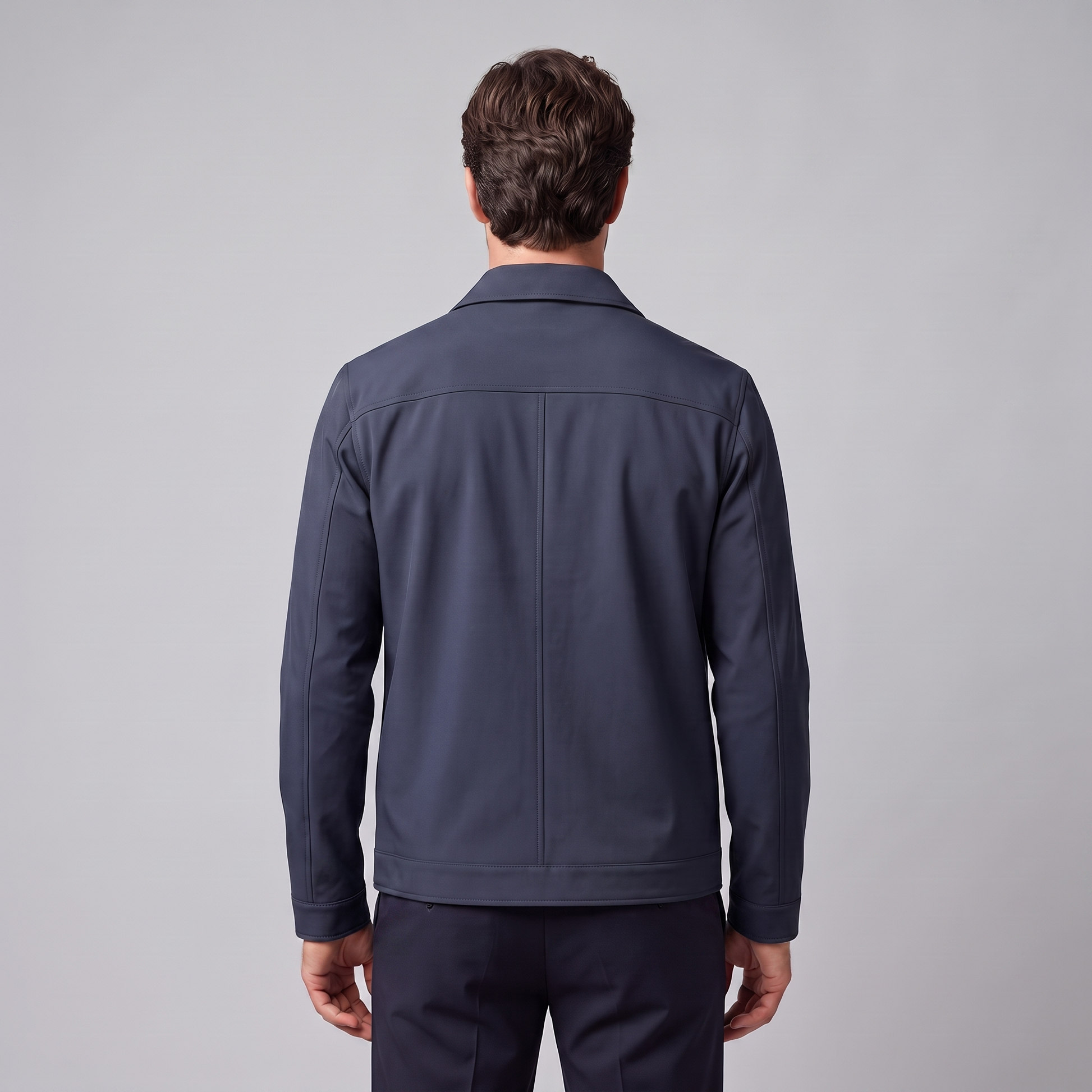 Giacca Uomo Foderata in Pile con Colletto a Camicia