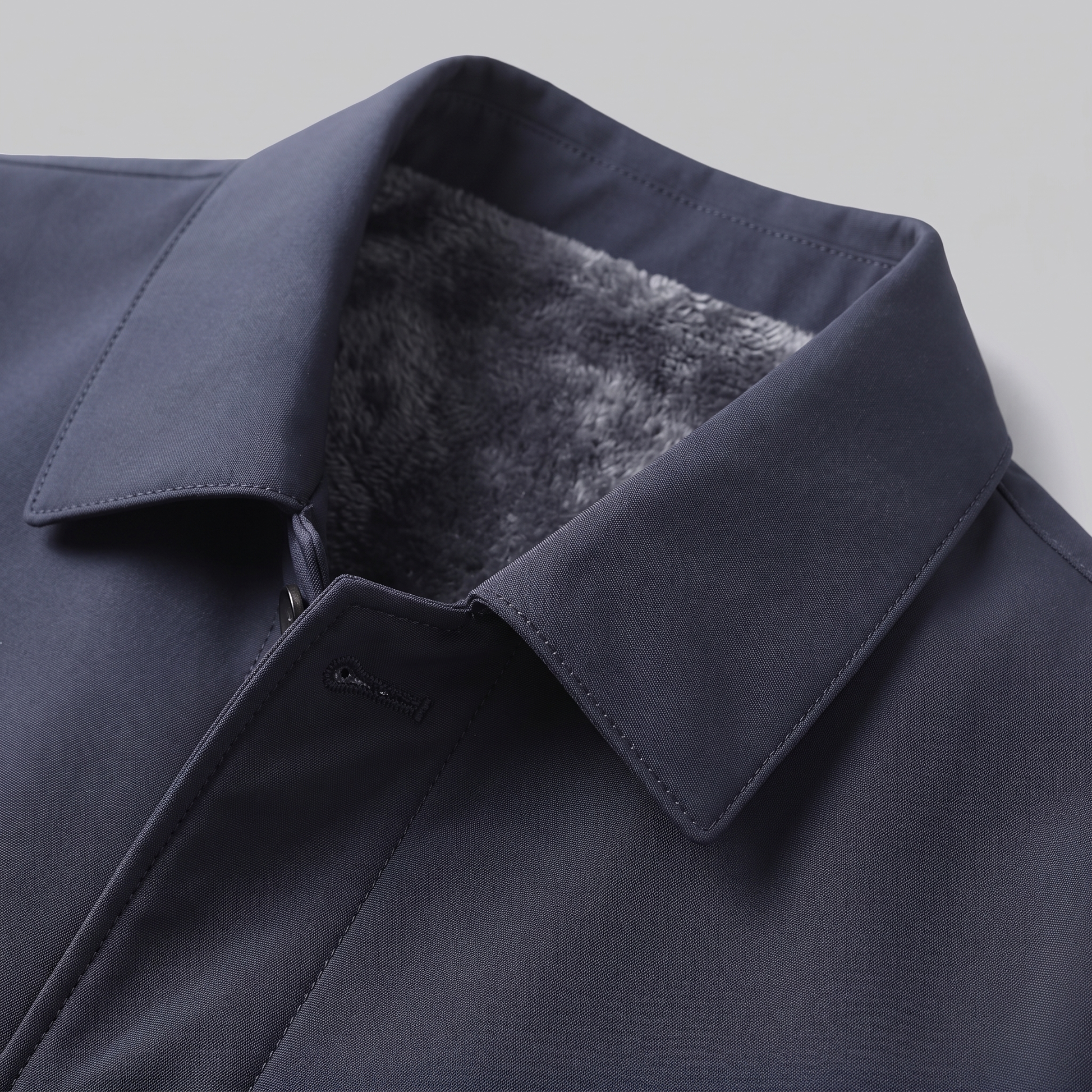Giacca Uomo Foderata in Pile con Colletto a Camicia