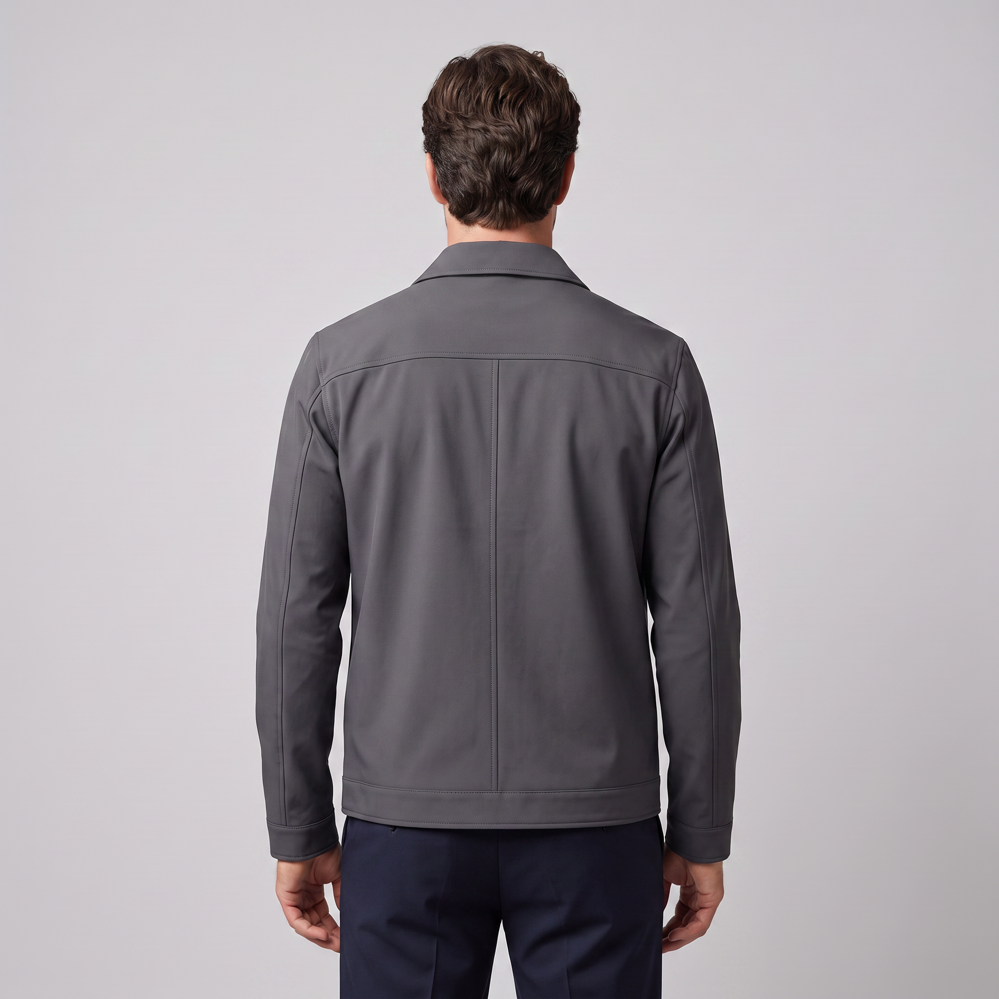 Giacca Uomo Foderata in Pile con Colletto a Camicia