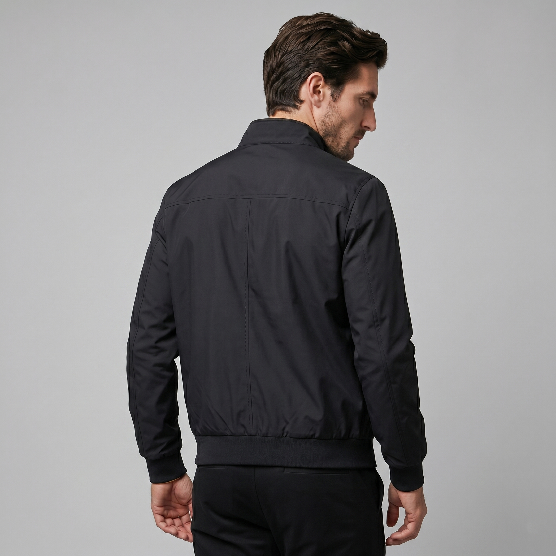 Giacca Bomber Harrington Uomo Slim Collo Alto