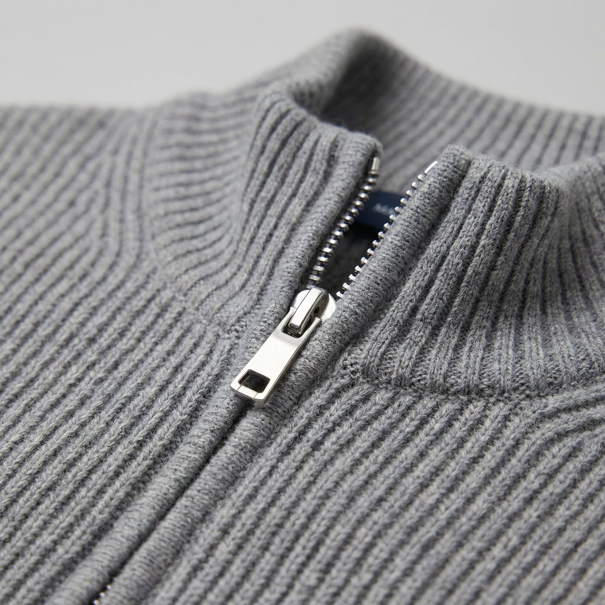 Cardigan Uomo in Maglia a Coste con Zip Classico