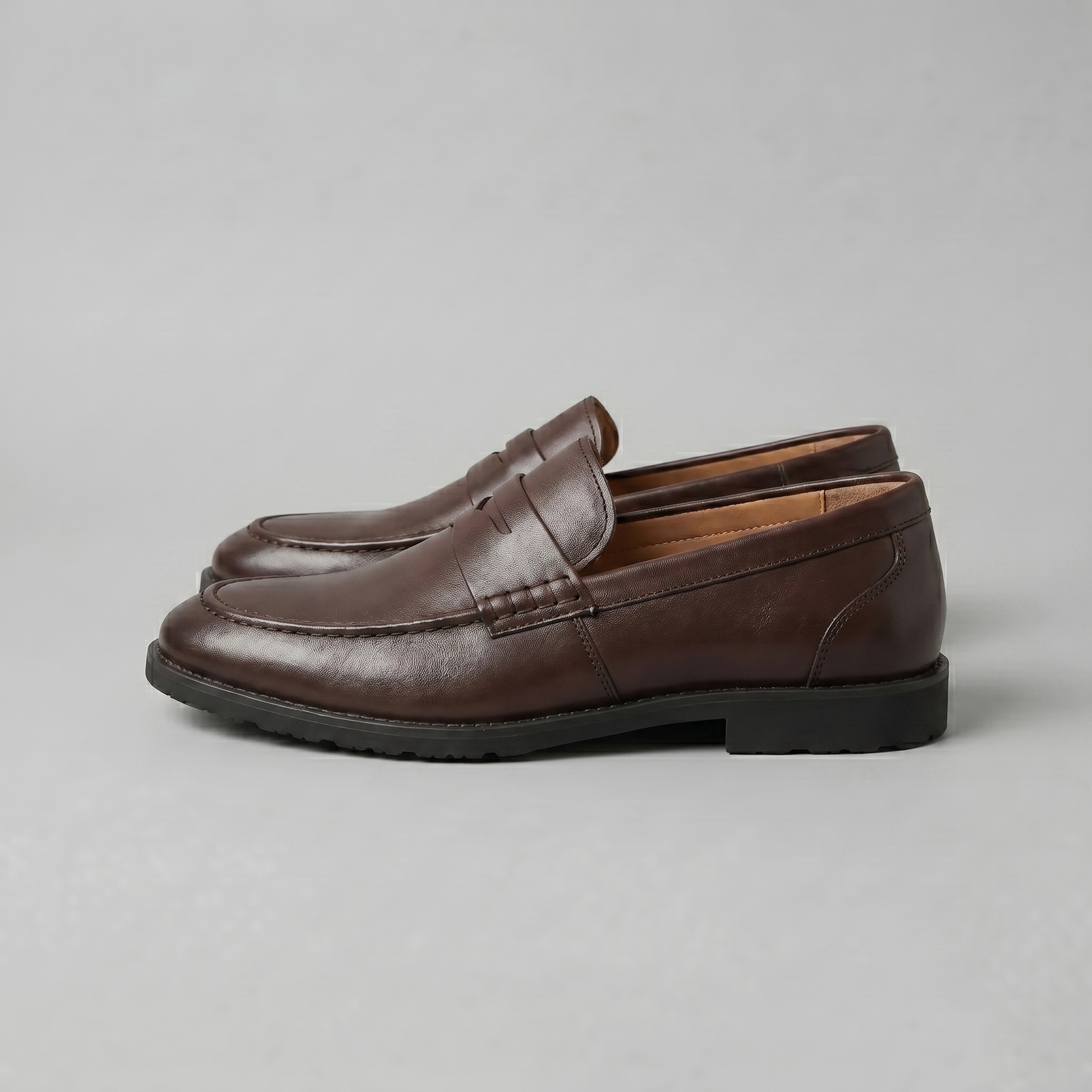 Mocassini Uomo Penny Effetto Pelle Suola Chunky