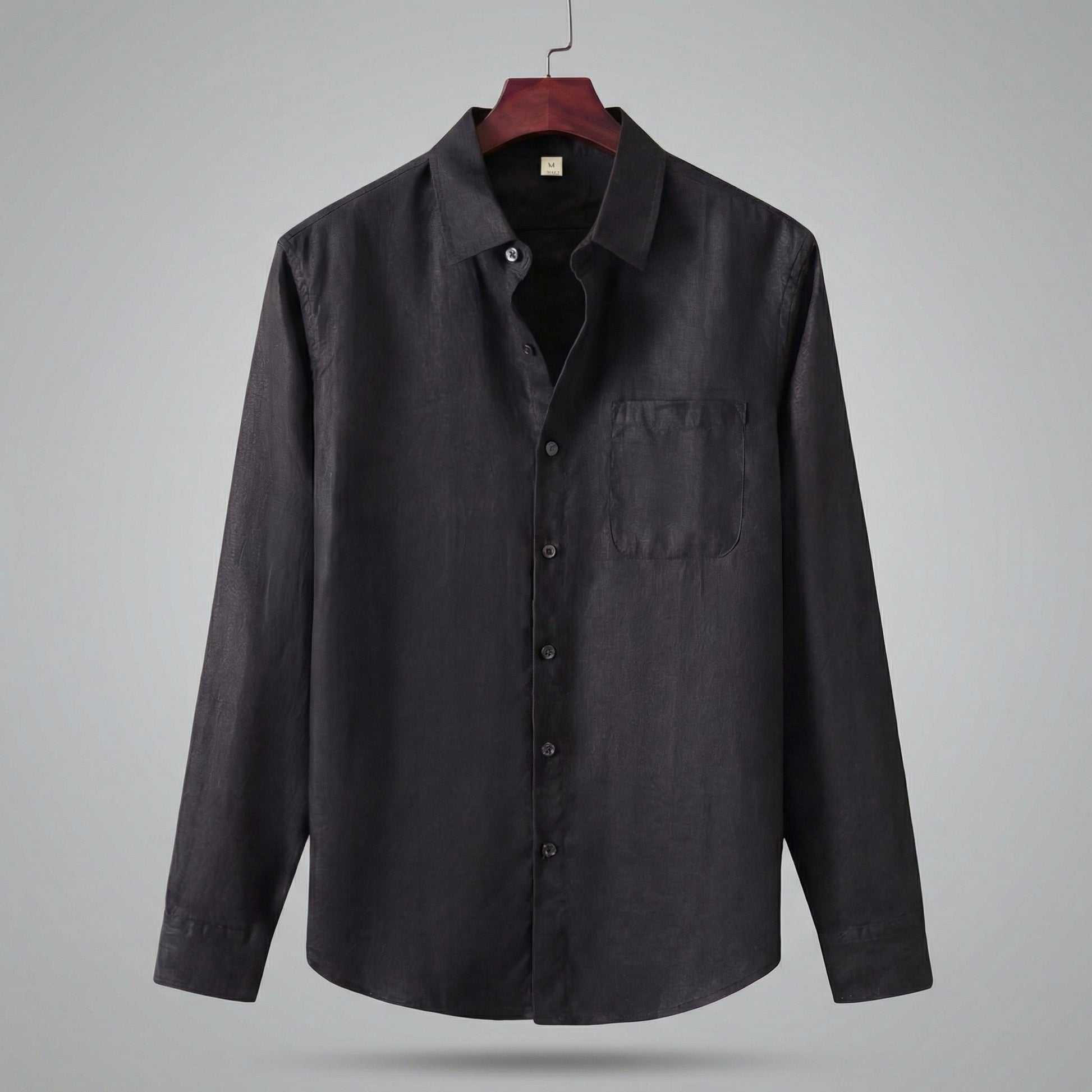 Camicia Uomo in Lino Maniche Lunghe con Taschino