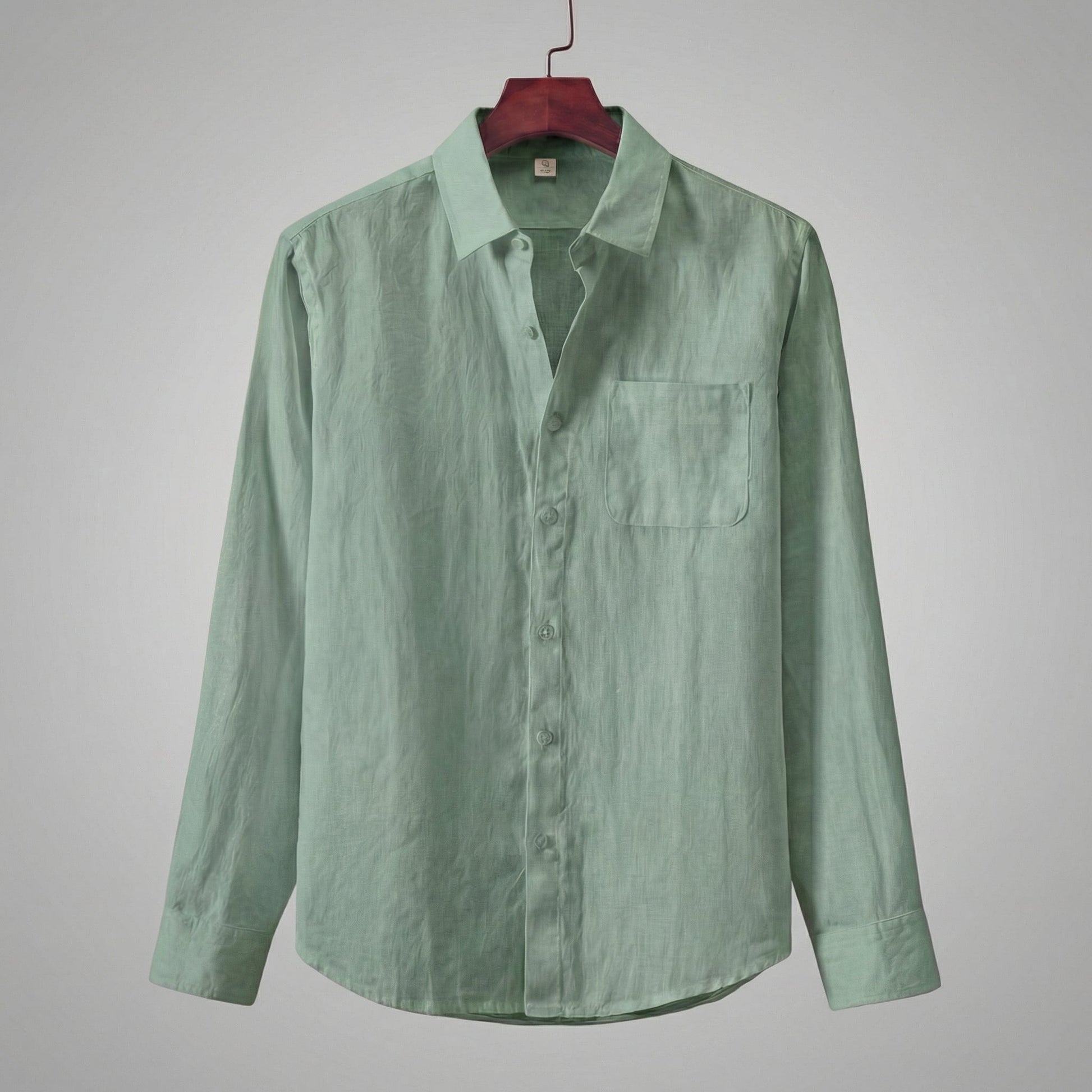 Camicia Uomo in Lino Maniche Lunghe con Taschino