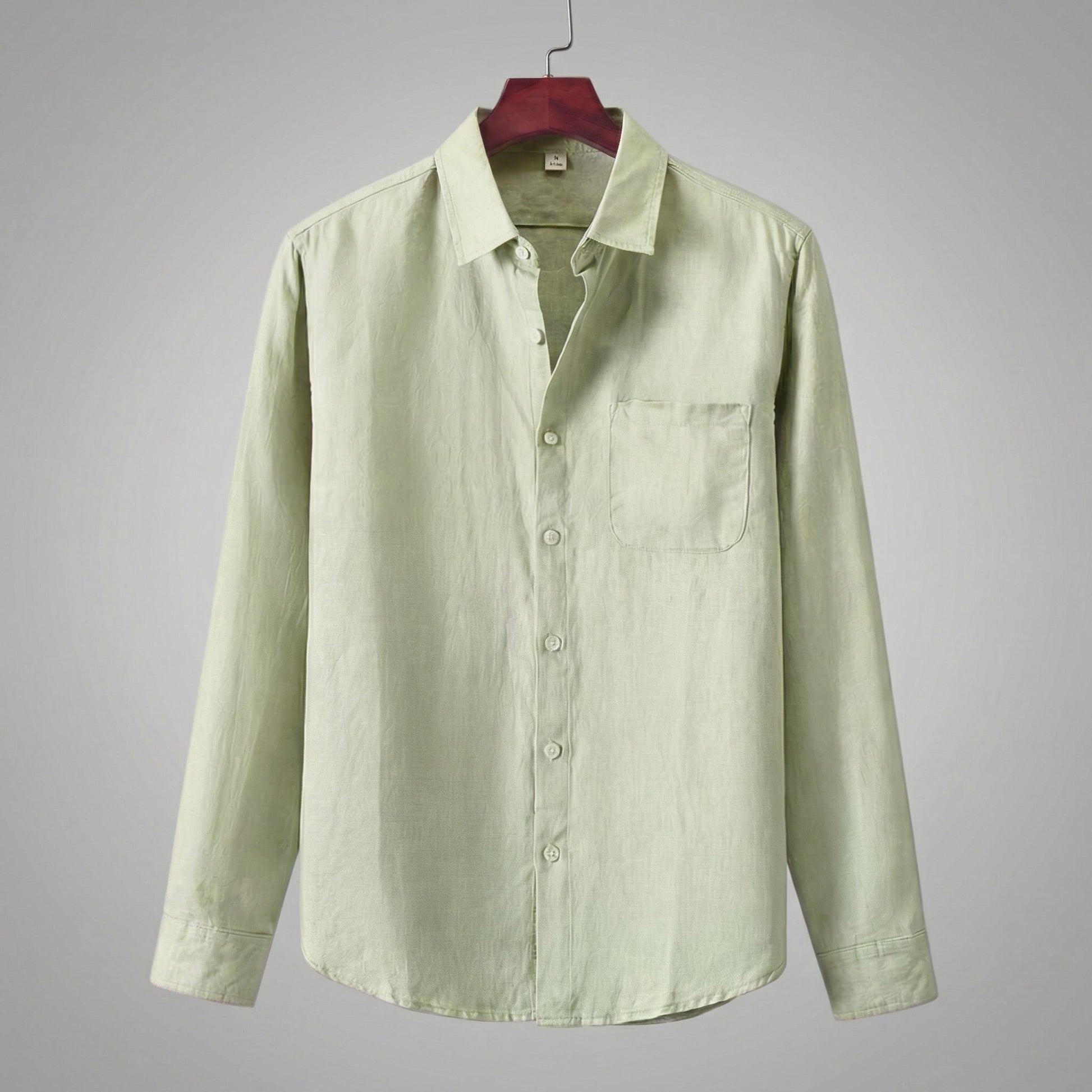 Camicia Uomo in Lino Maniche Lunghe con Taschino