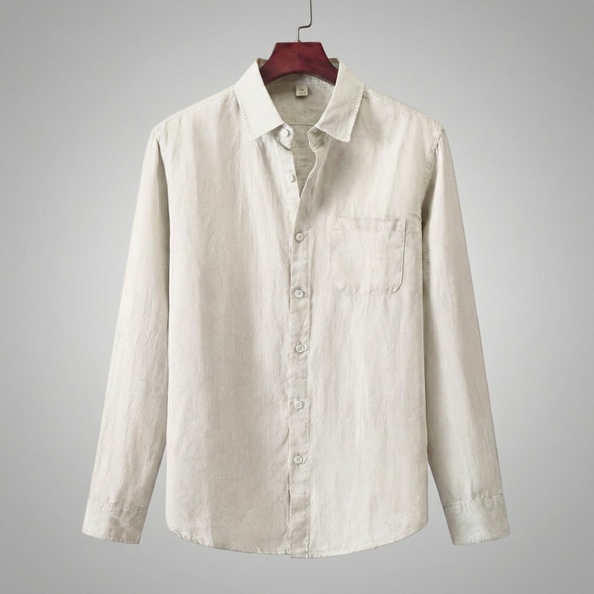 Camicia Uomo in Lino Maniche Lunghe con Taschino