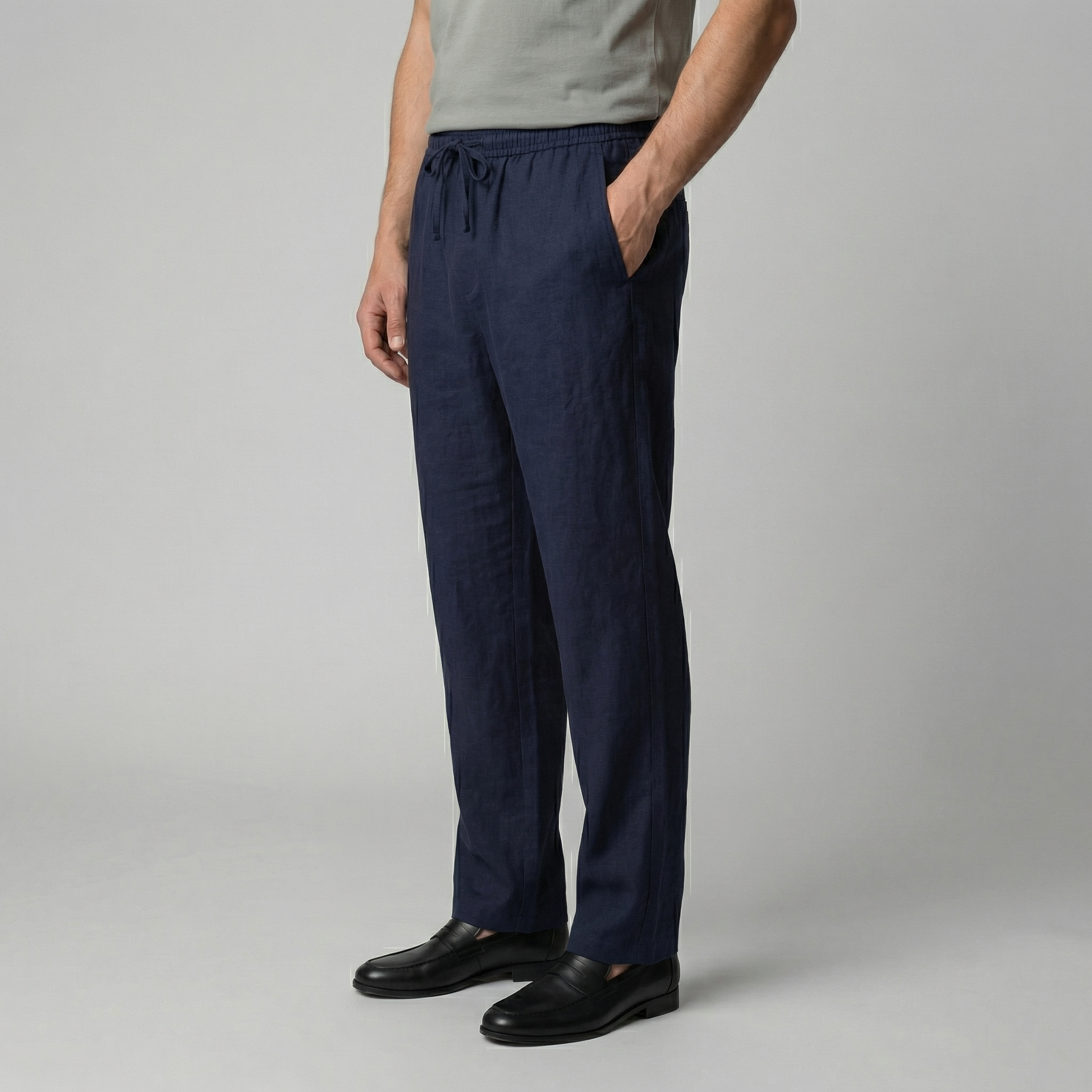 Pantaloni Uomo in Lino Slim Fit Leggeri