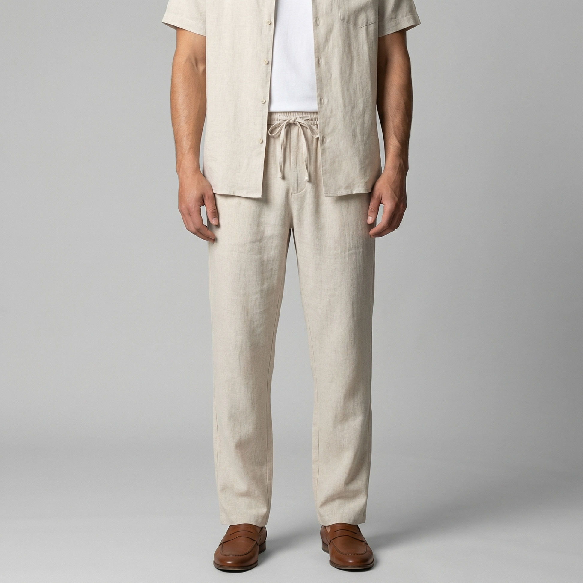 Pantaloni Uomo in Lino Slim Fit Leggeri