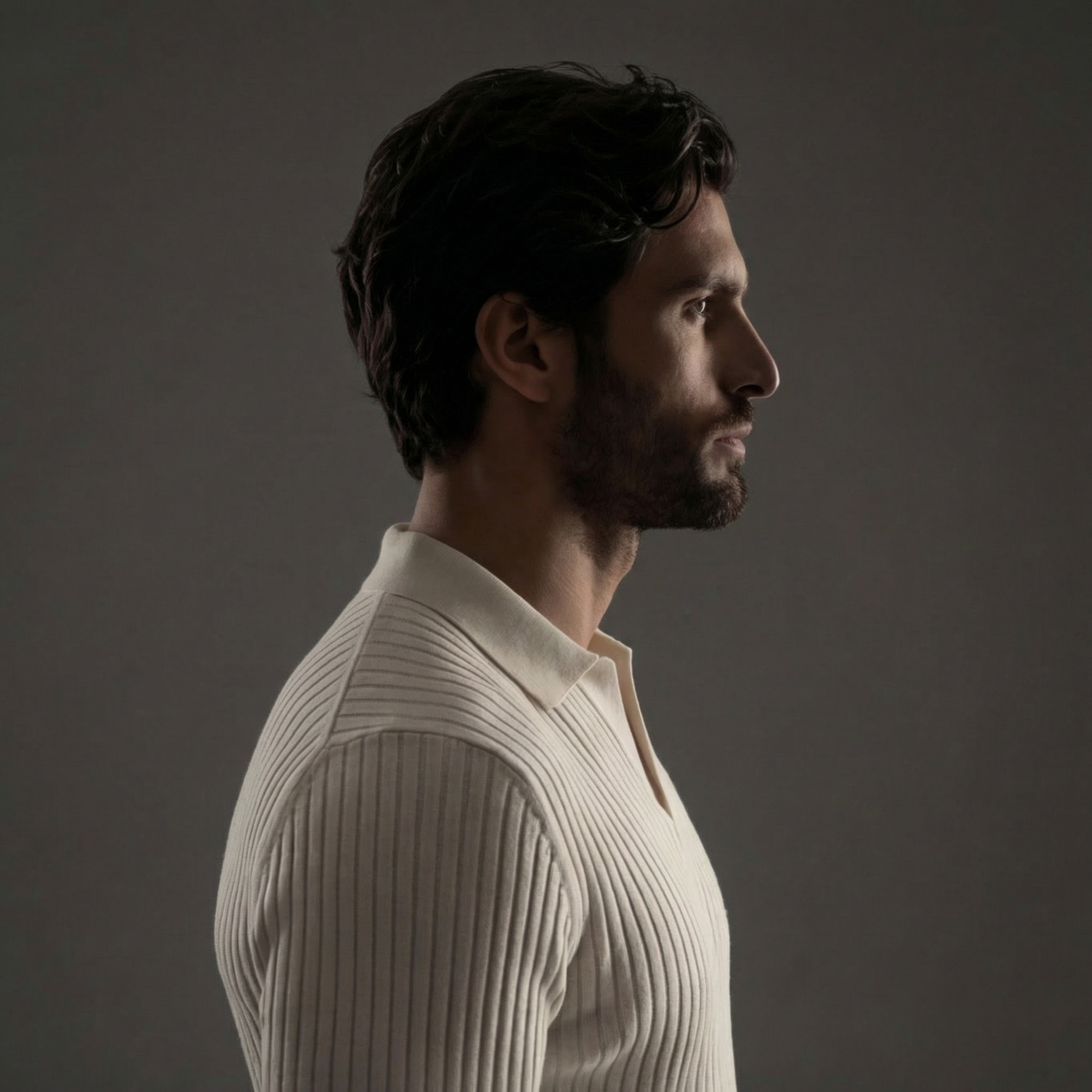 Polo Uomo Maniche Lunghe Scollo a V Leggera