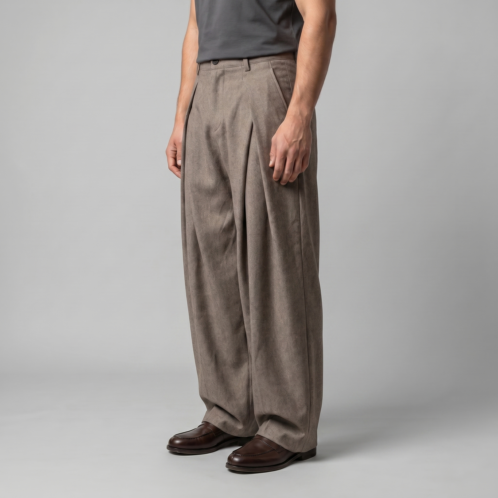 Pantaloni Uomo Sartoriali Gamba Ampia con Pince