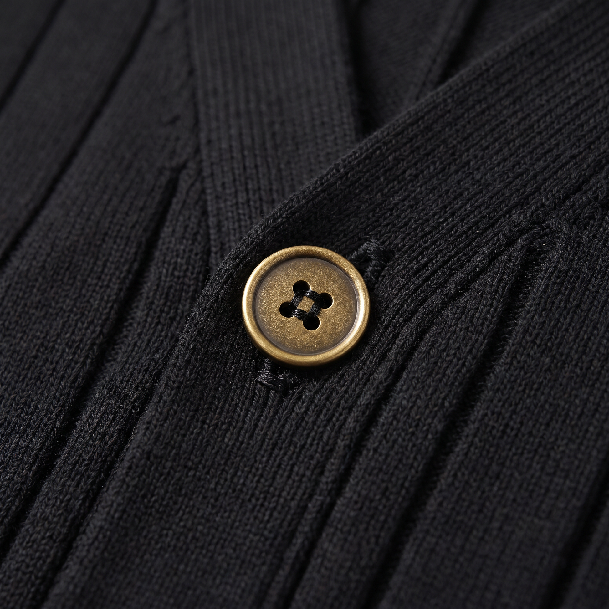 Cardigan Uomo Scollo a V in Maglia a Coste con Bottoni