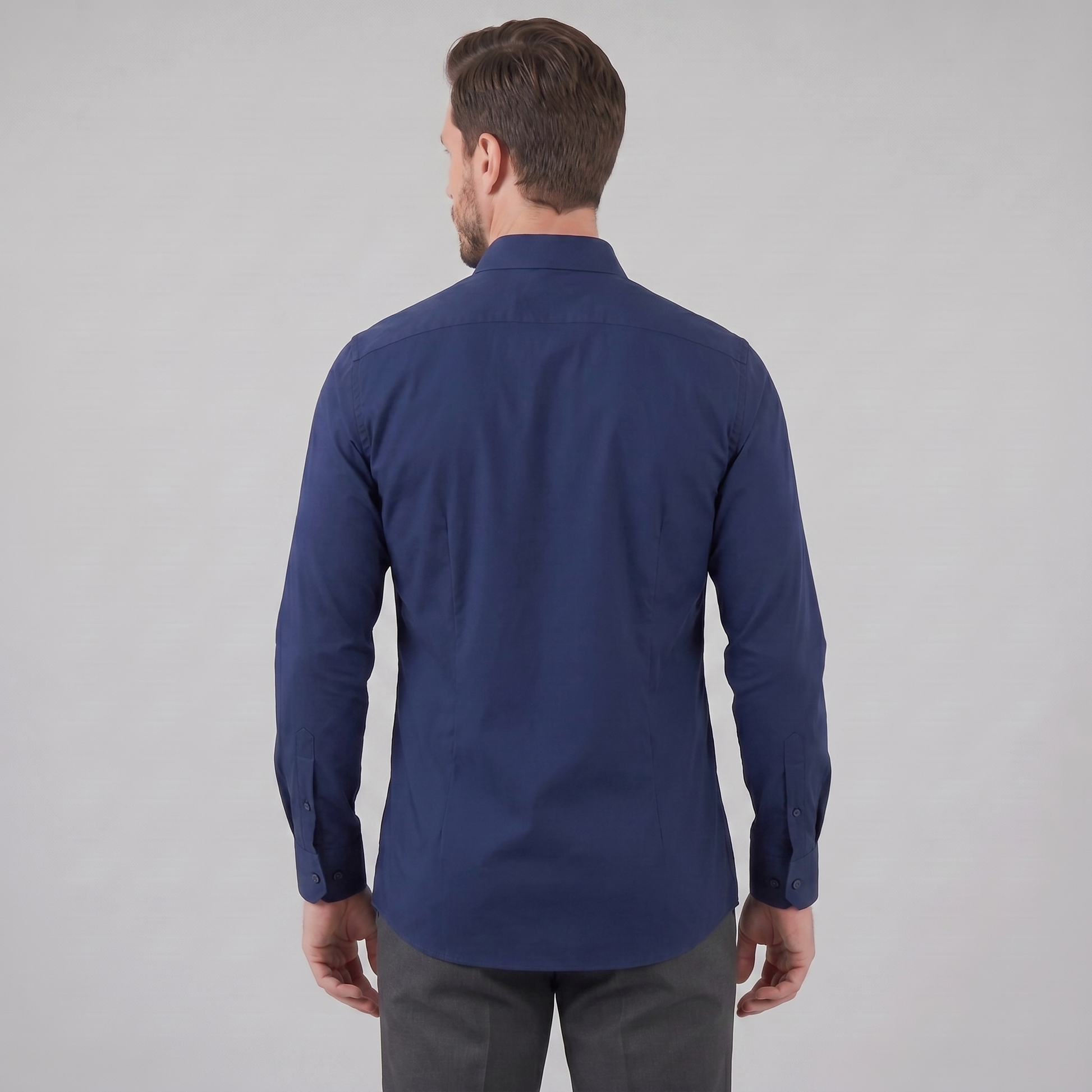 Camicia Uomo Elegante Slim Fit Maniche Lunghe Business