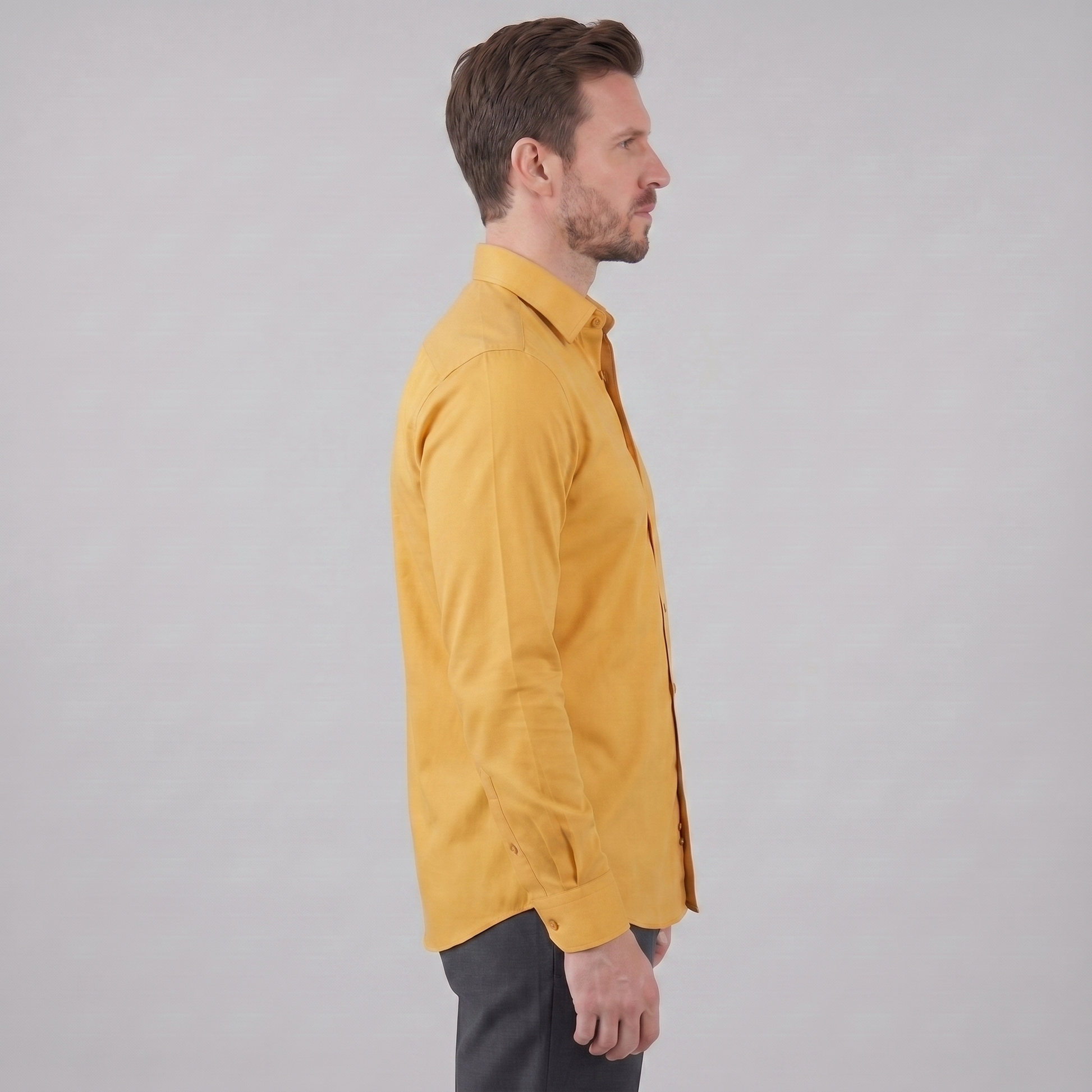 Camicia Uomo Elegante Slim Fit Maniche Lunghe Business