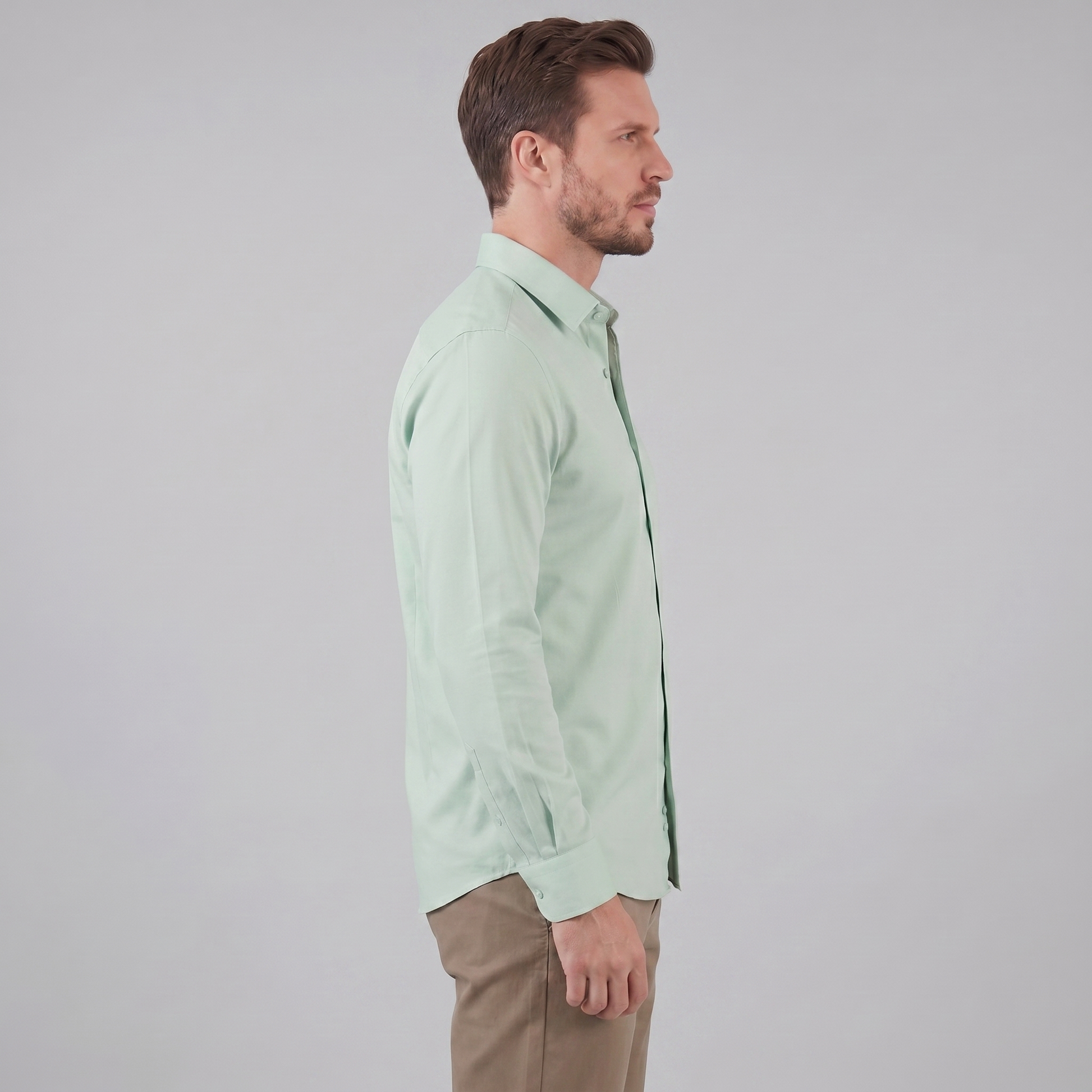 Camicia Uomo Elegante Slim Fit Maniche Lunghe Business