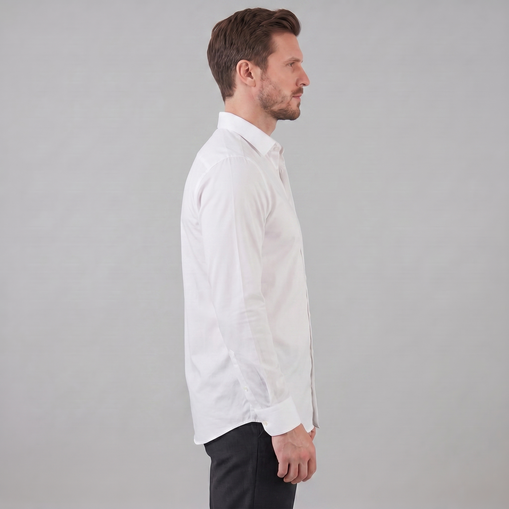 Camicia Uomo Elegante Slim Fit Maniche Lunghe Business