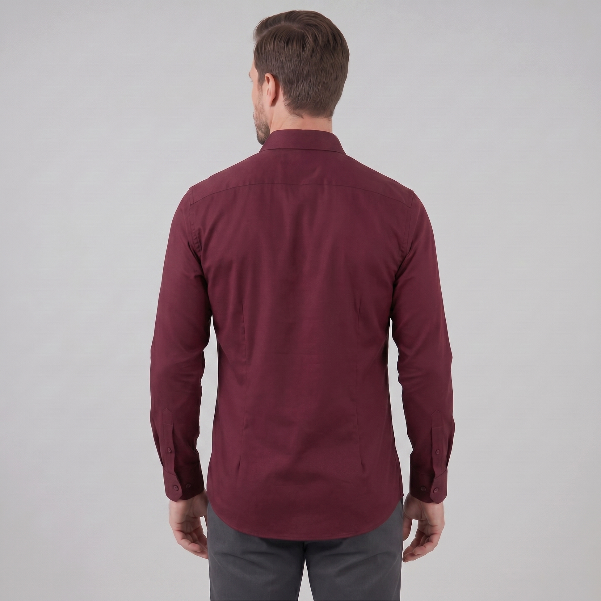 Camicia Uomo Elegante Slim Fit Maniche Lunghe Business