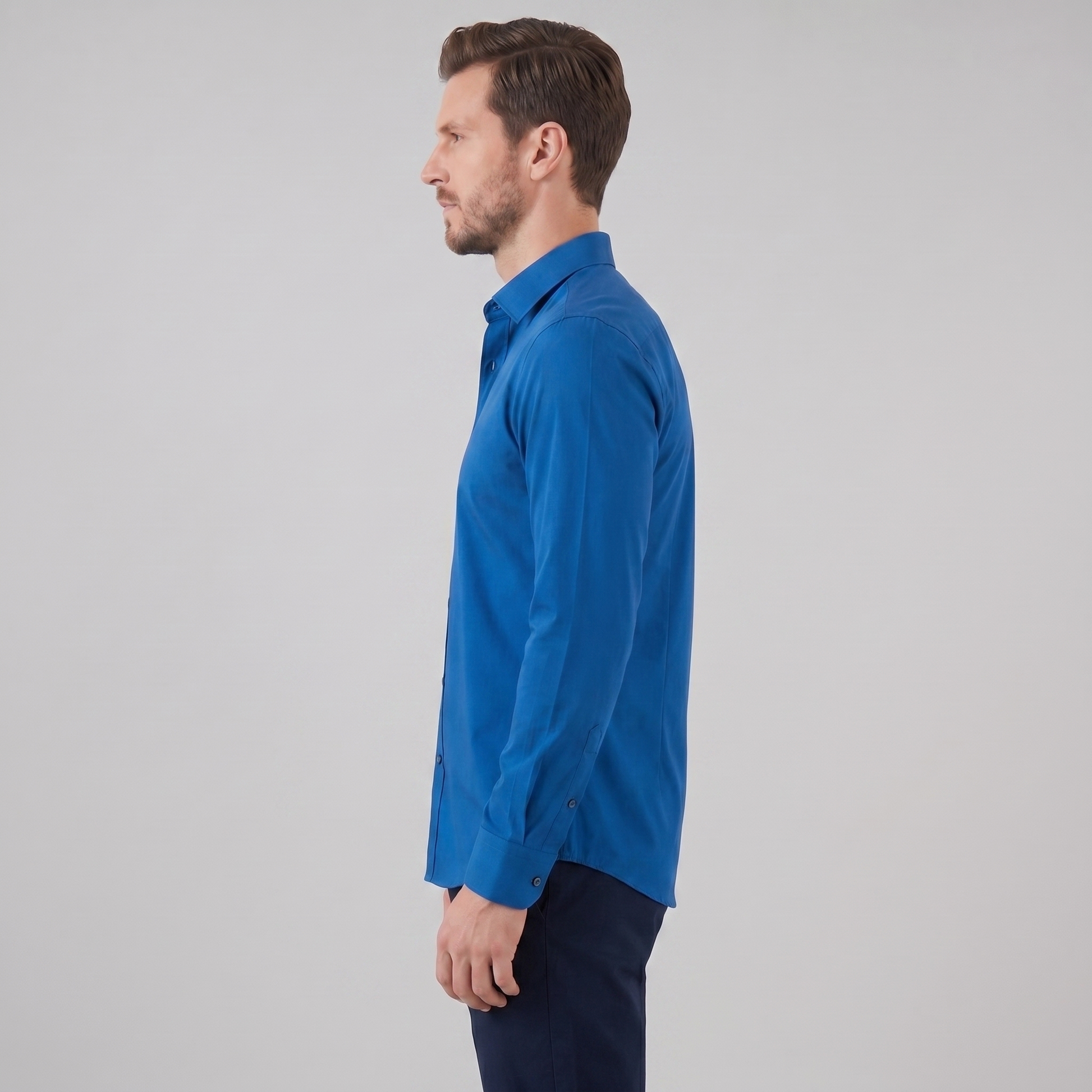 Camicia Uomo Elegante Slim Fit Maniche Lunghe Business
