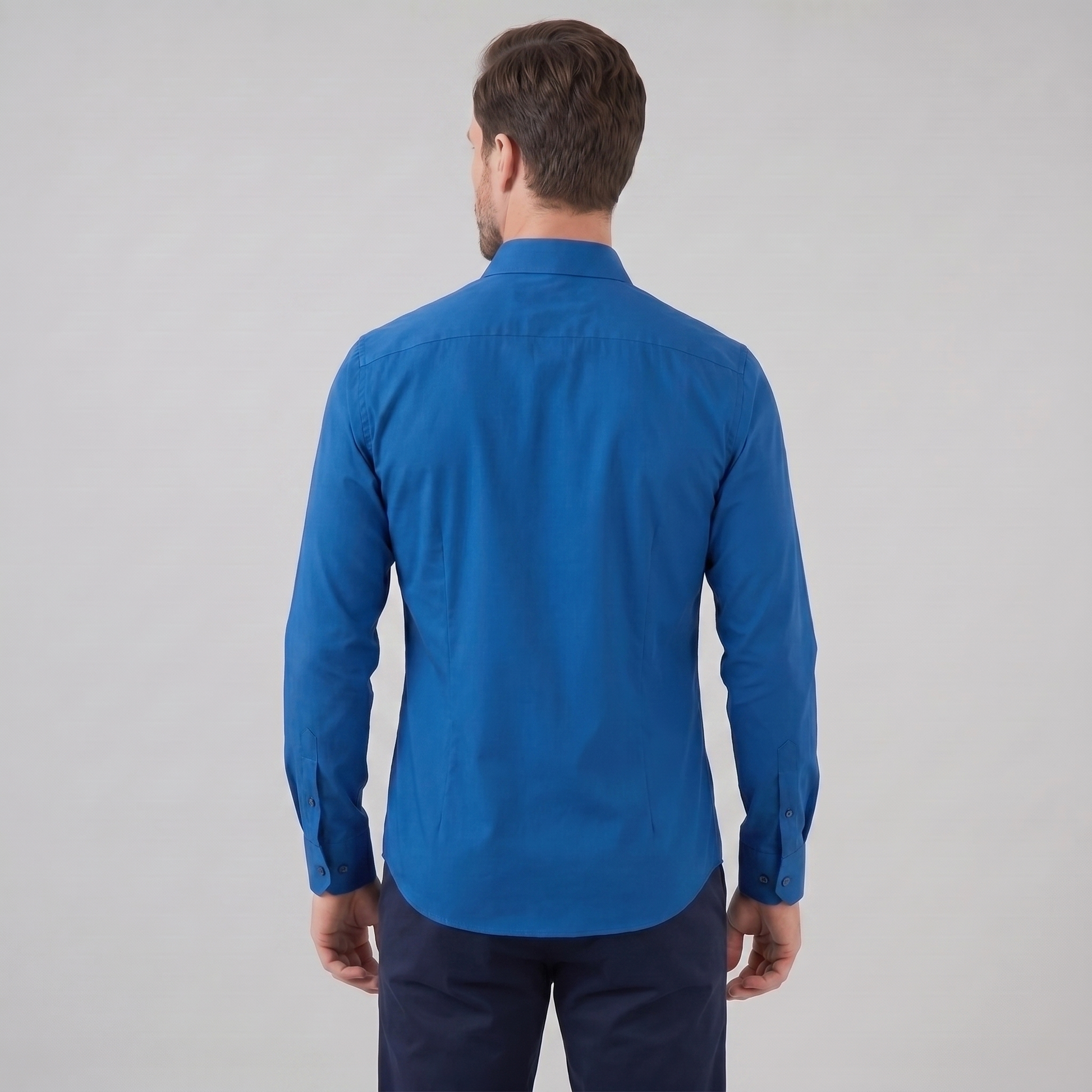 Camicia Uomo Elegante Slim Fit Maniche Lunghe Business