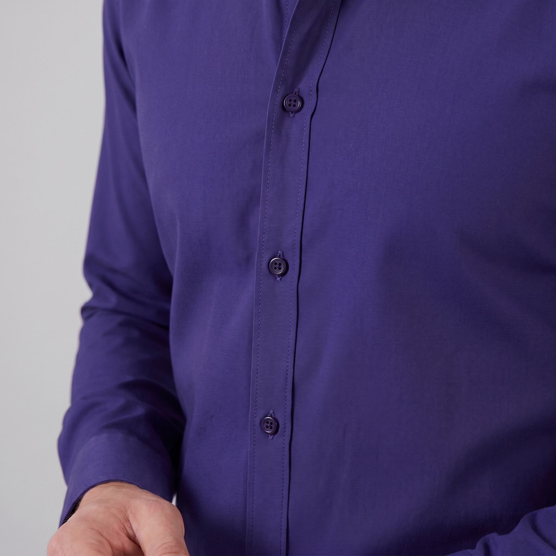 Camicia Uomo Elegante Slim Fit Maniche Lunghe Business