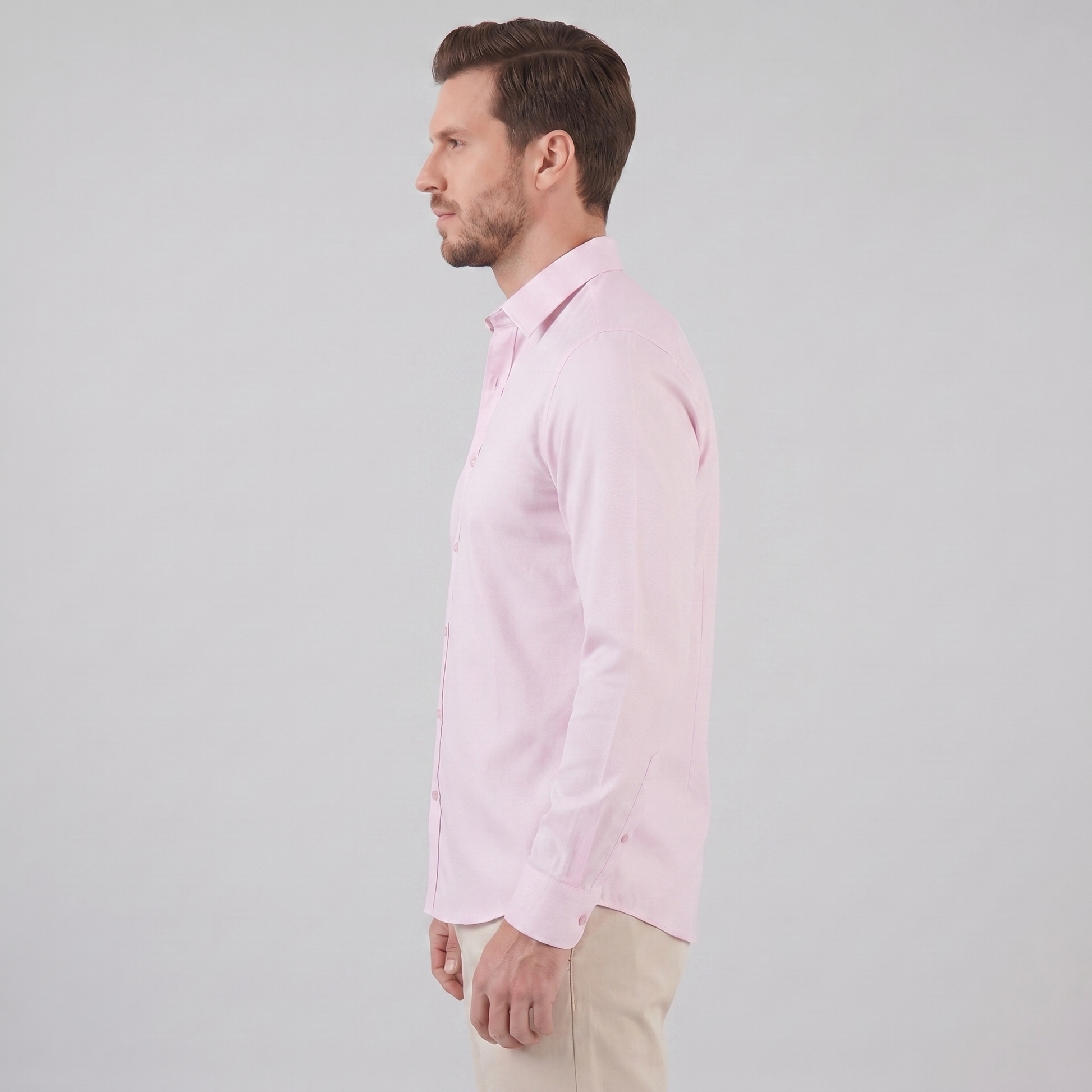Camicia Uomo Elegante Slim Fit Maniche Lunghe Business