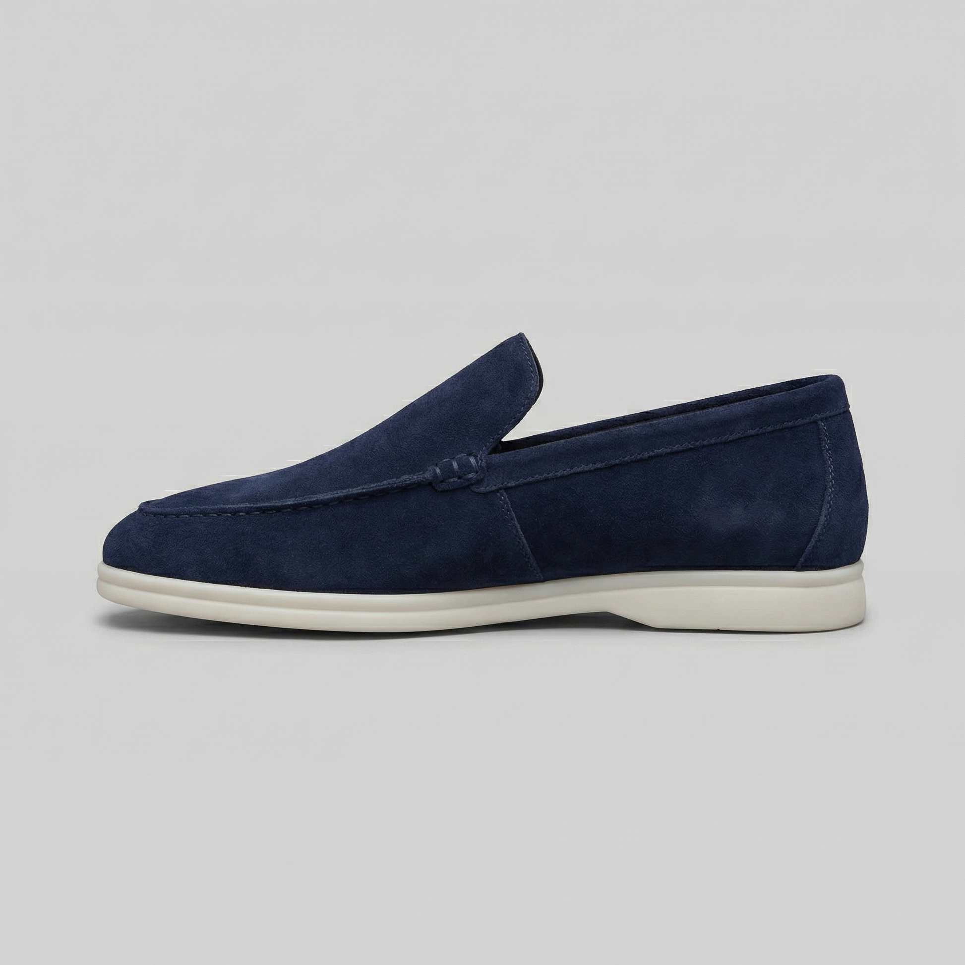 Mocassini Uomo in Camoscio Slip-On Suola in Gomma