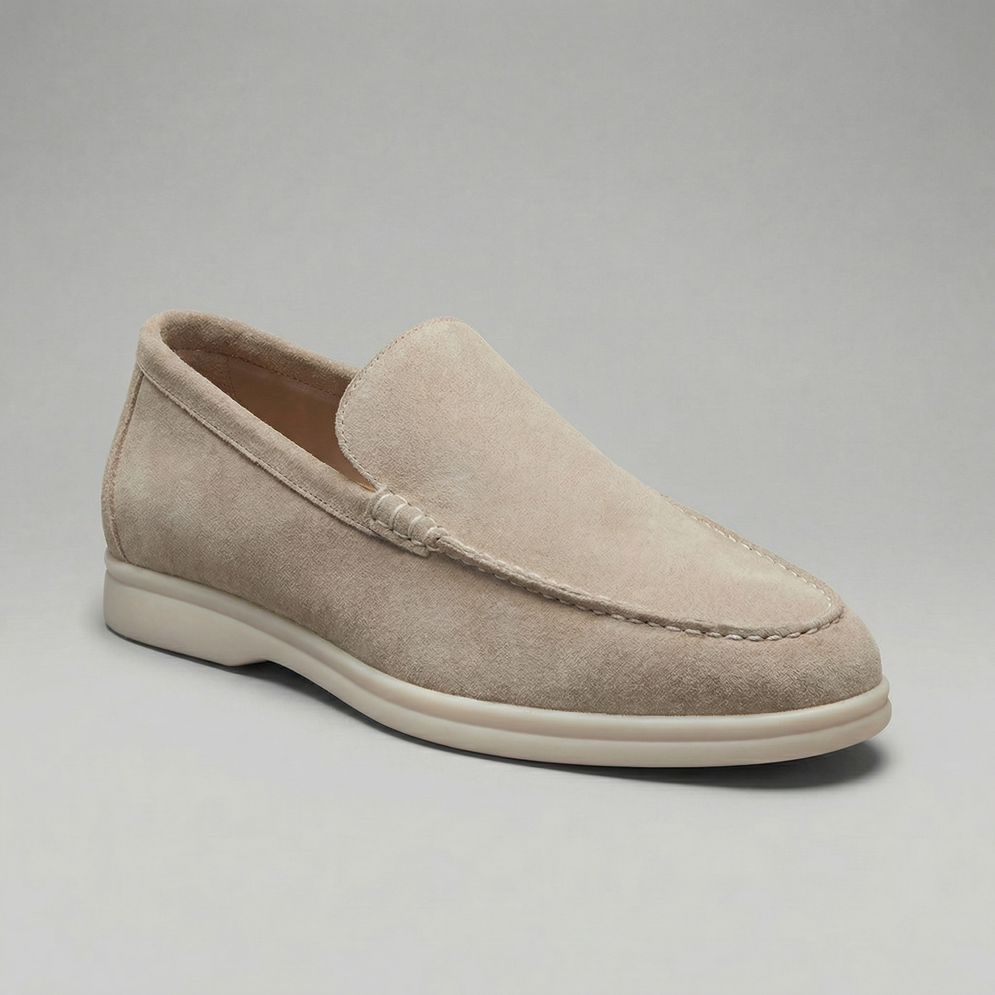 Mocassini Uomo in Camoscio Slip-On Suola in Gomma