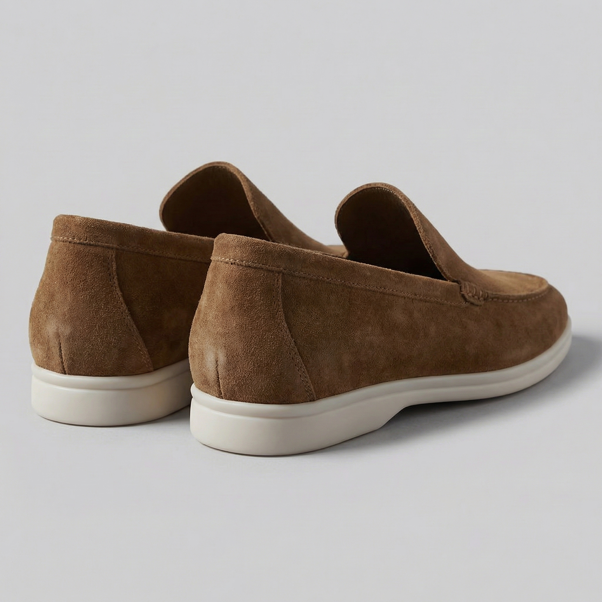 Mocassini Uomo in Camoscio Slip-On Suola in Gomma