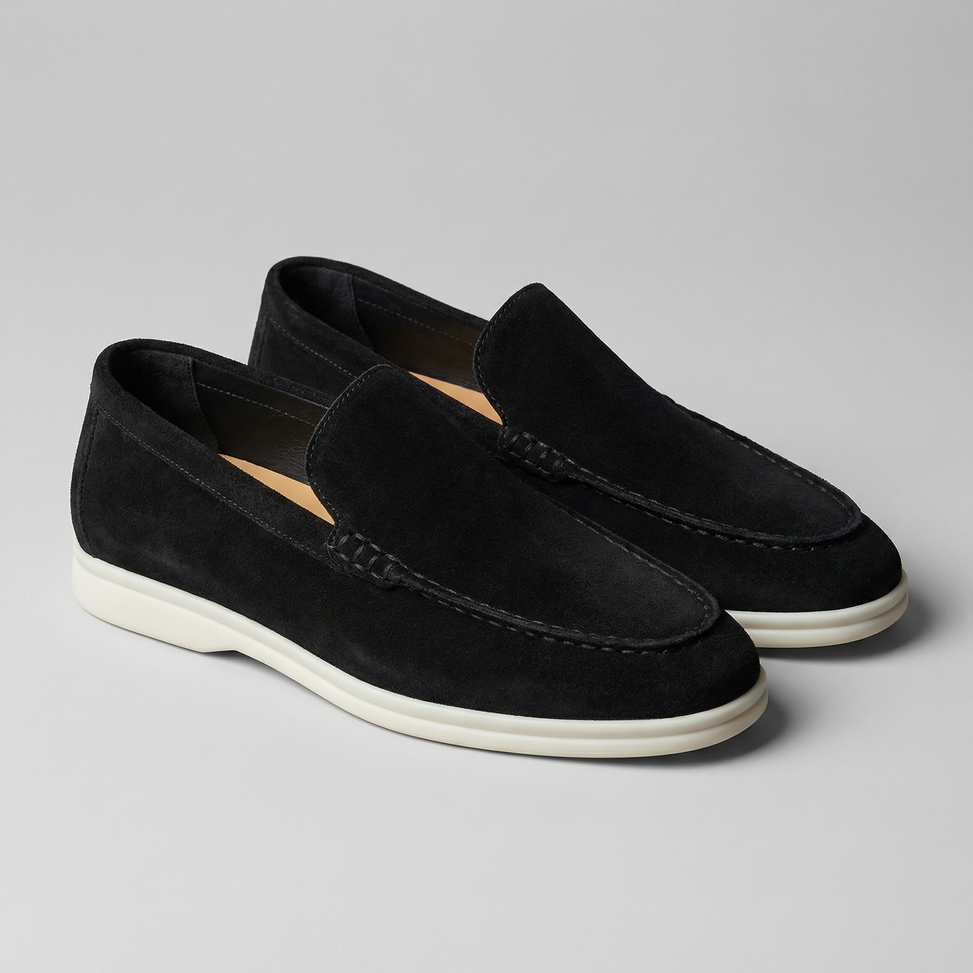 Mocassini Uomo in Camoscio Slip-On Suola in Gomma