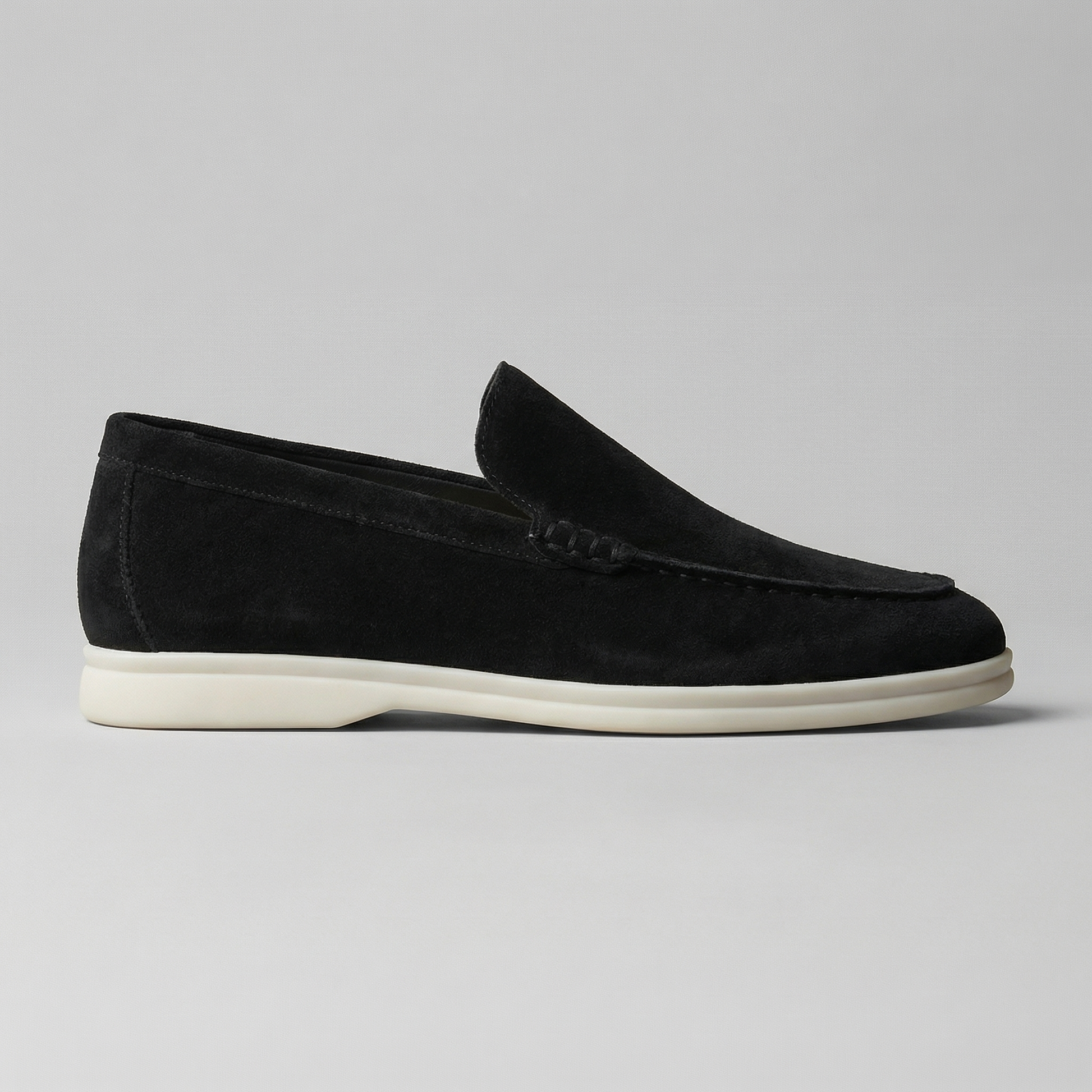 Mocassini Uomo in Camoscio Slip-On Suola in Gomma