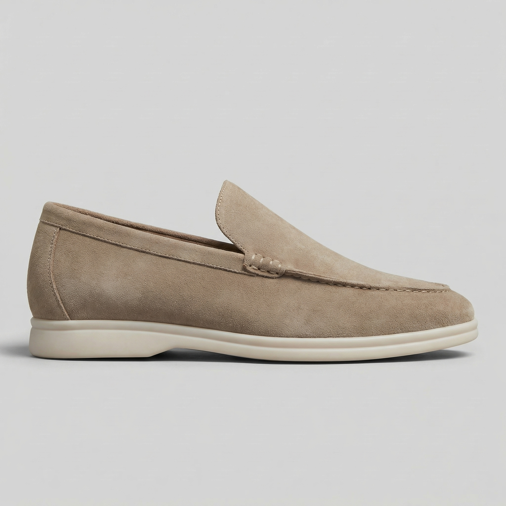 Mocassini Uomo in Camoscio Slip-On Suola in Gomma