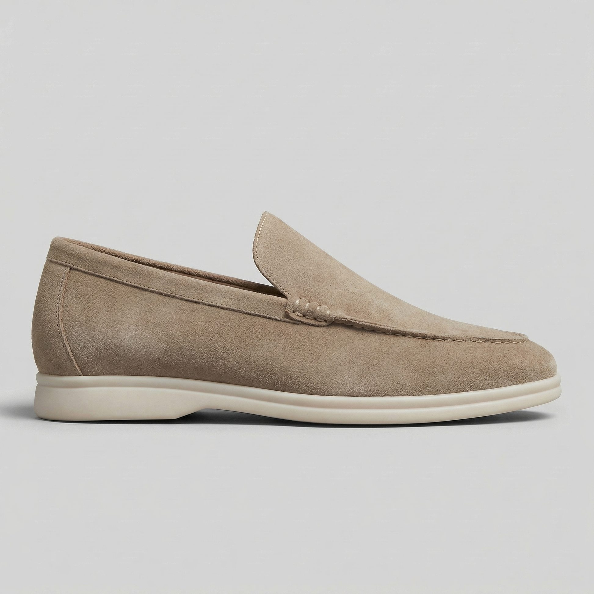 Mocassini Uomo in Camoscio Slip-On Suola in Gomma