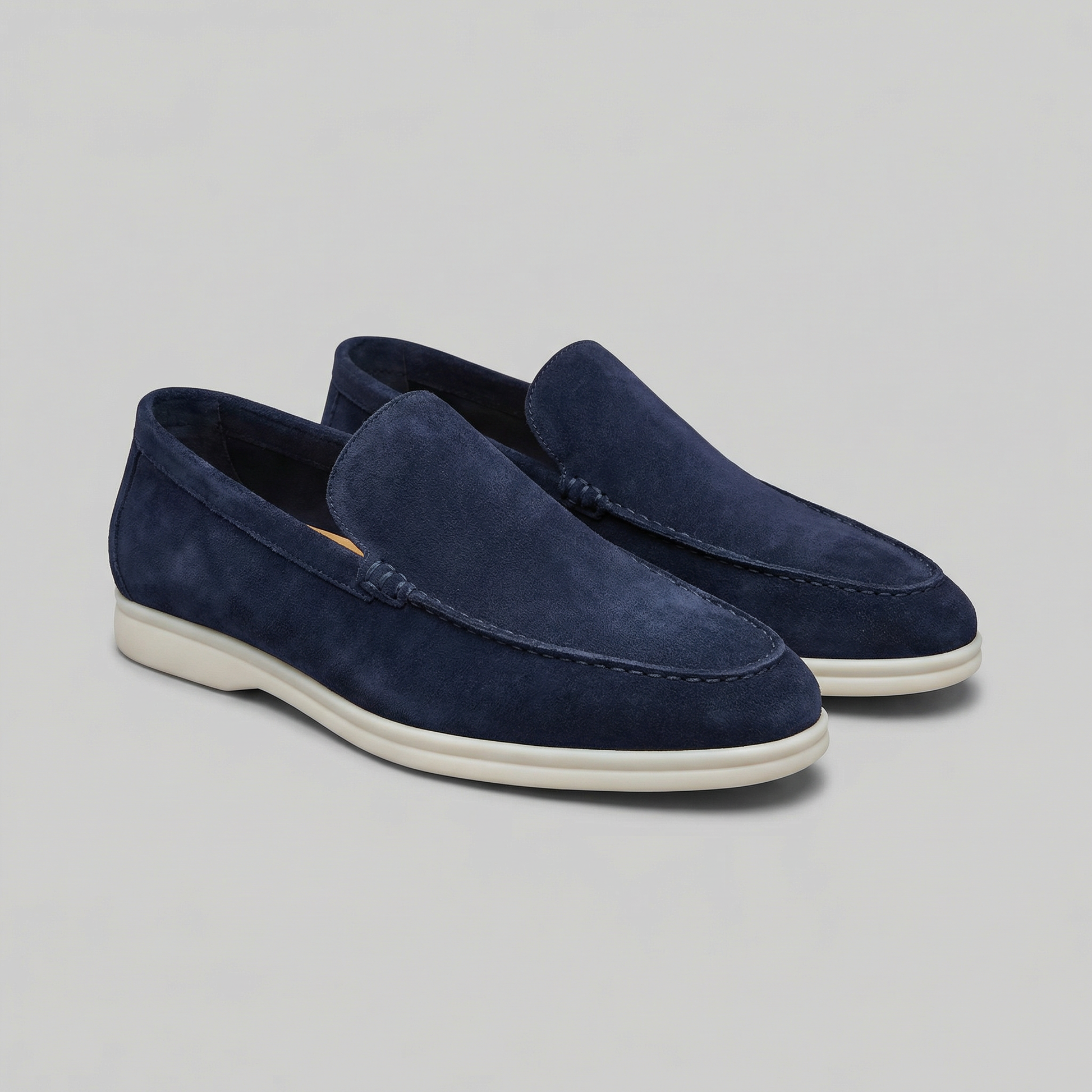 Mocassini Uomo in Camoscio Slip-On Suola in Gomma