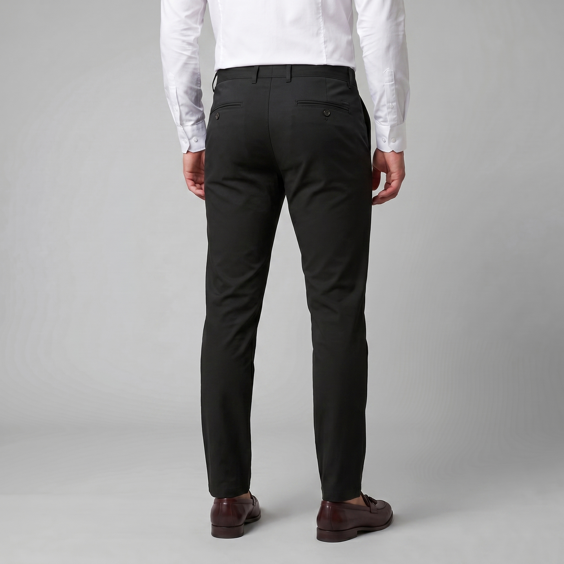 Pantaloni Chino Uomo Gamba Dritta in Misto Cotone