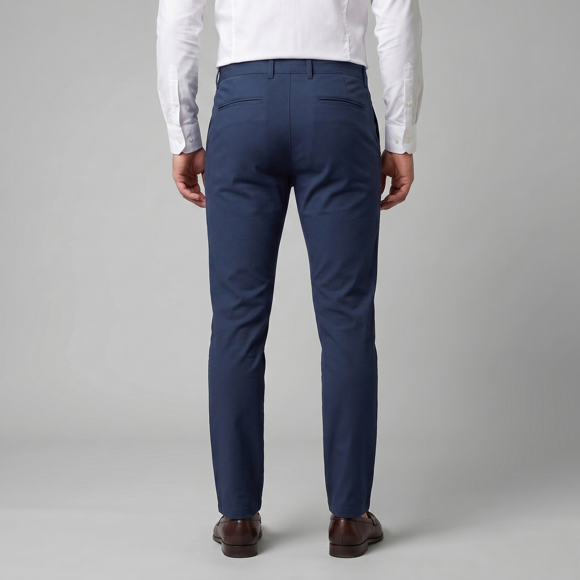 Pantaloni Chino Uomo Gamba Dritta in Misto Cotone