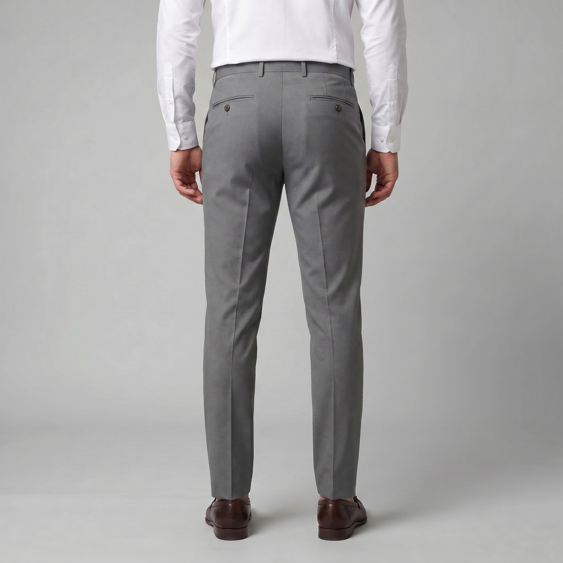 Pantaloni Chino Uomo Gamba Dritta in Misto Cotone