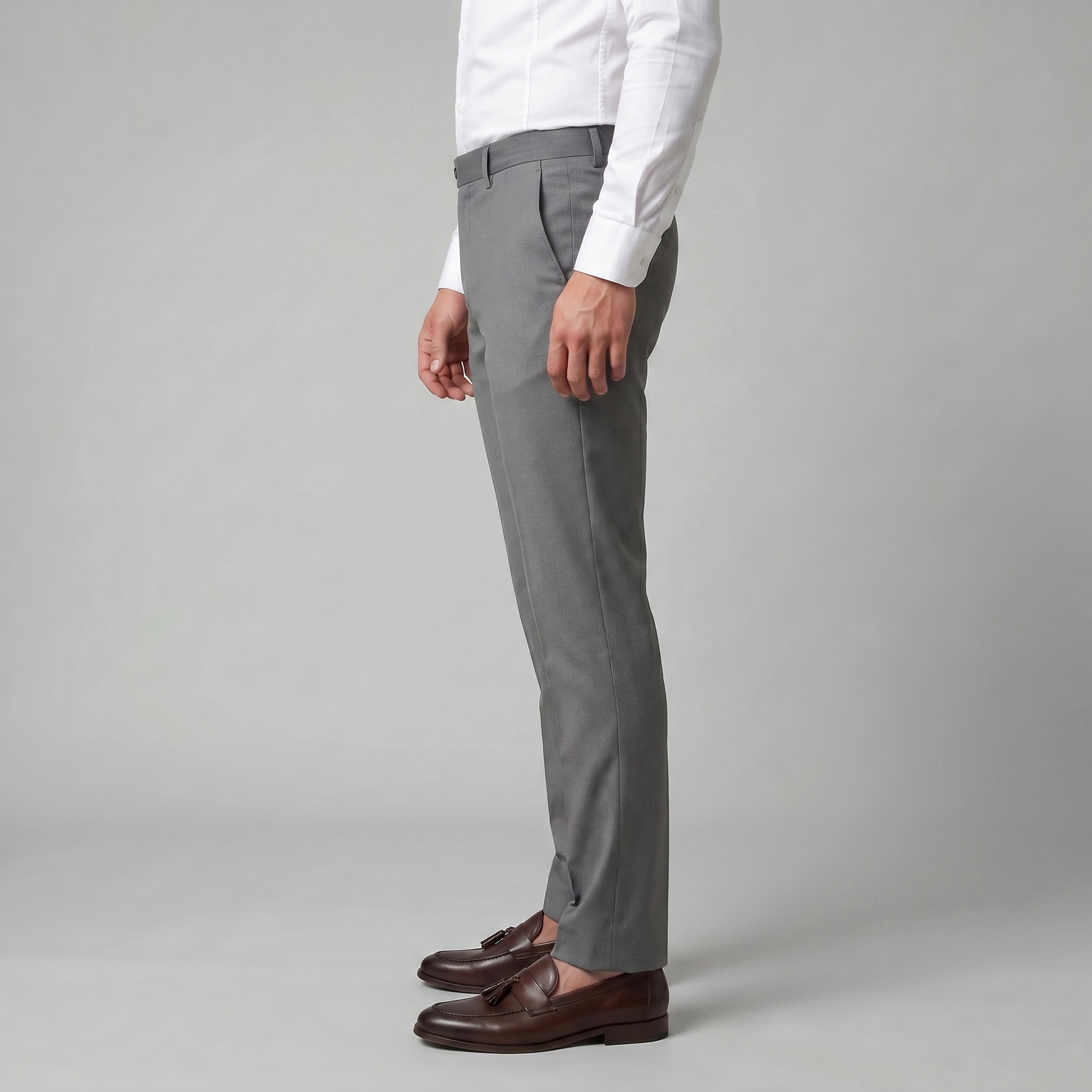 Pantaloni Chino Uomo Gamba Dritta in Misto Cotone