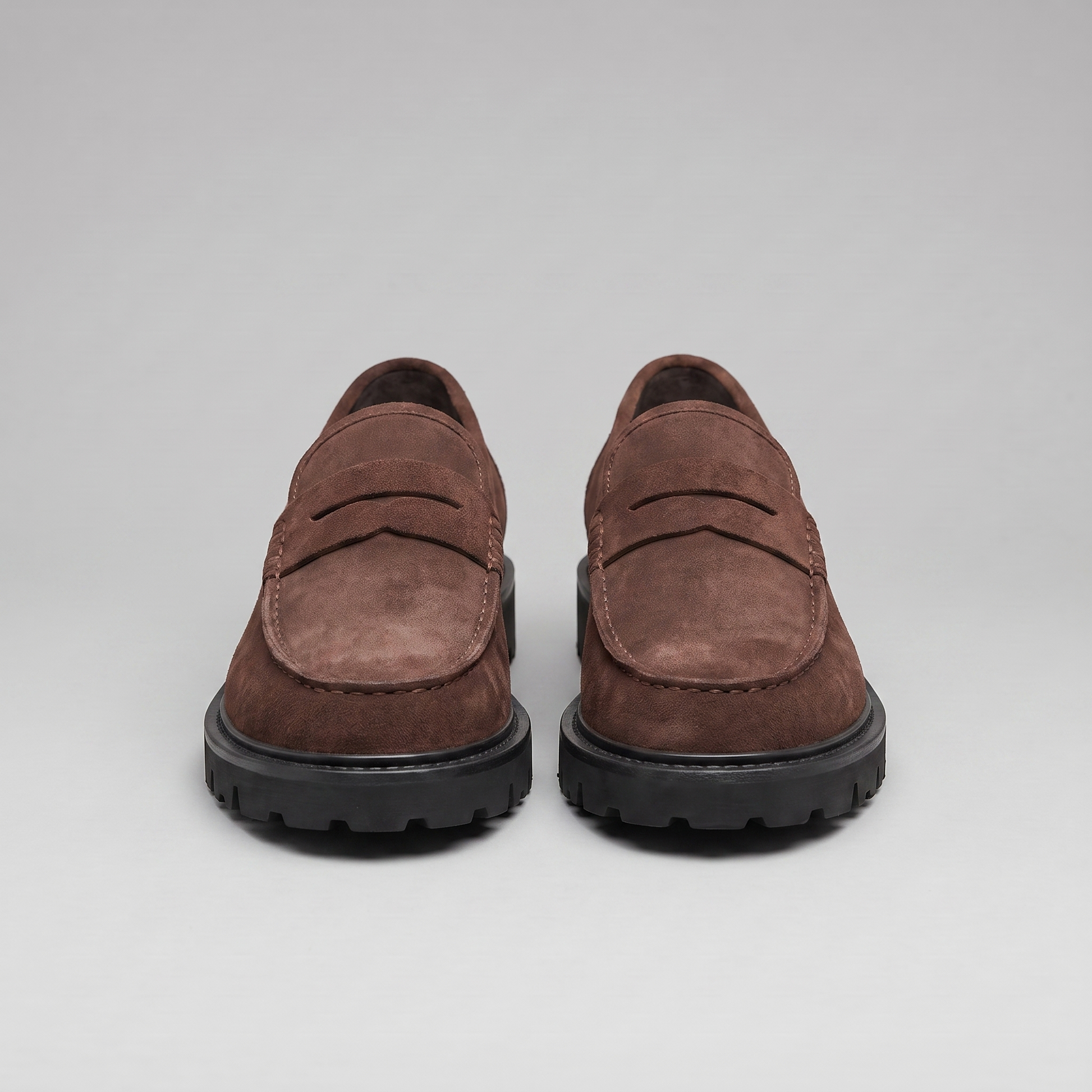 Mocassini Penny Uomo in Camoscio Blu Suola Chunky