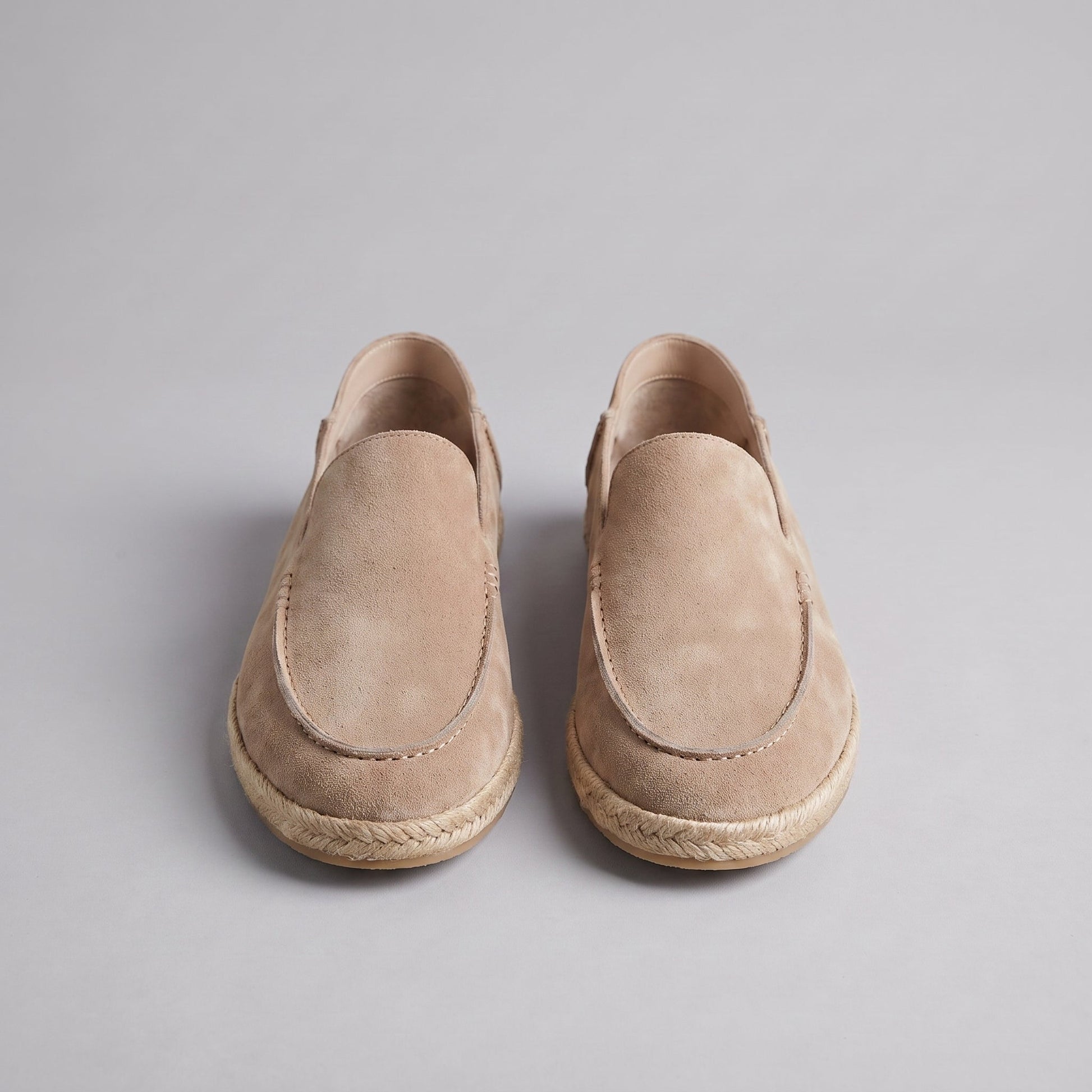 Mocassini Uomo in Camoscio Espadrillas Suola in Corda