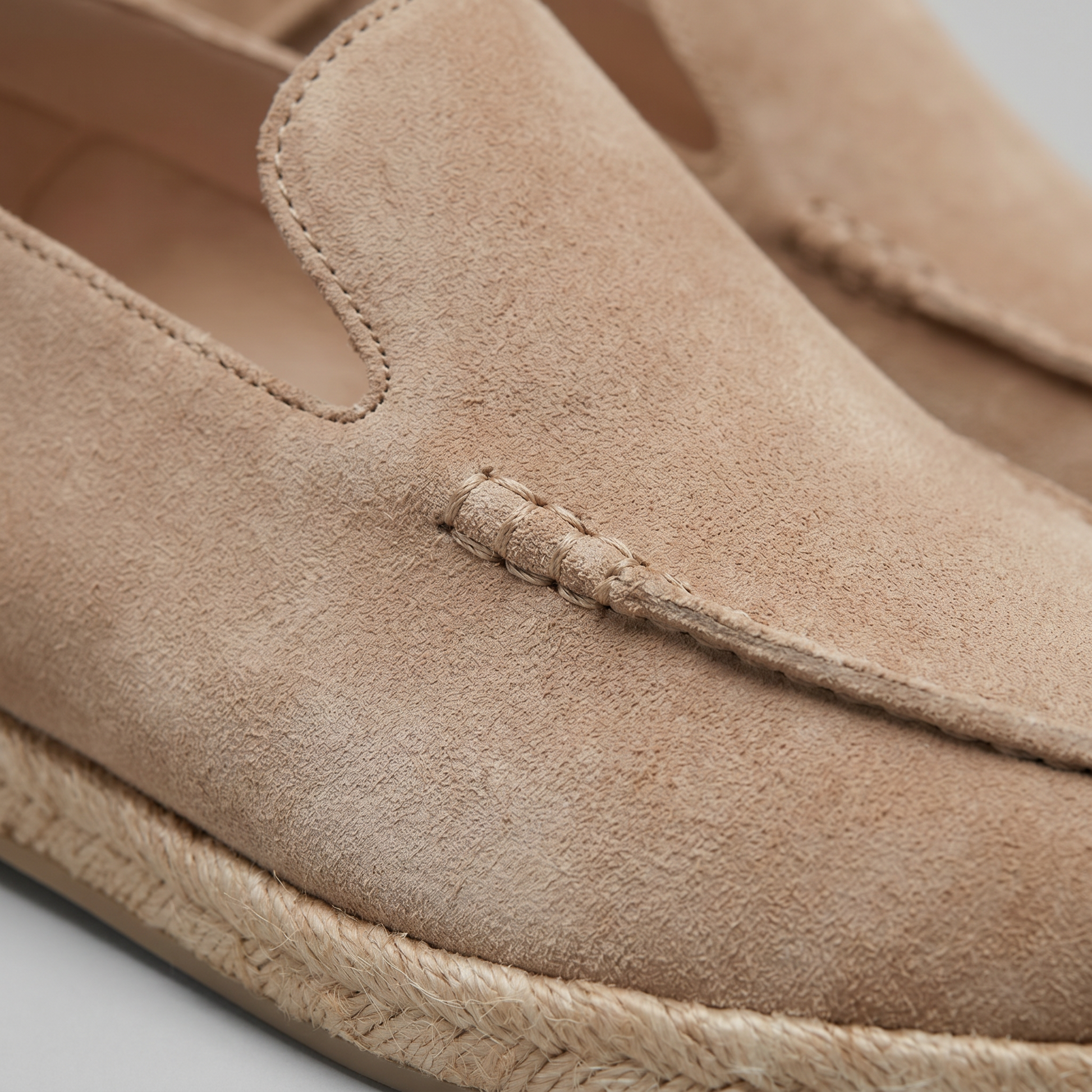Mocassini Uomo in Camoscio Espadrillas Suola in Corda