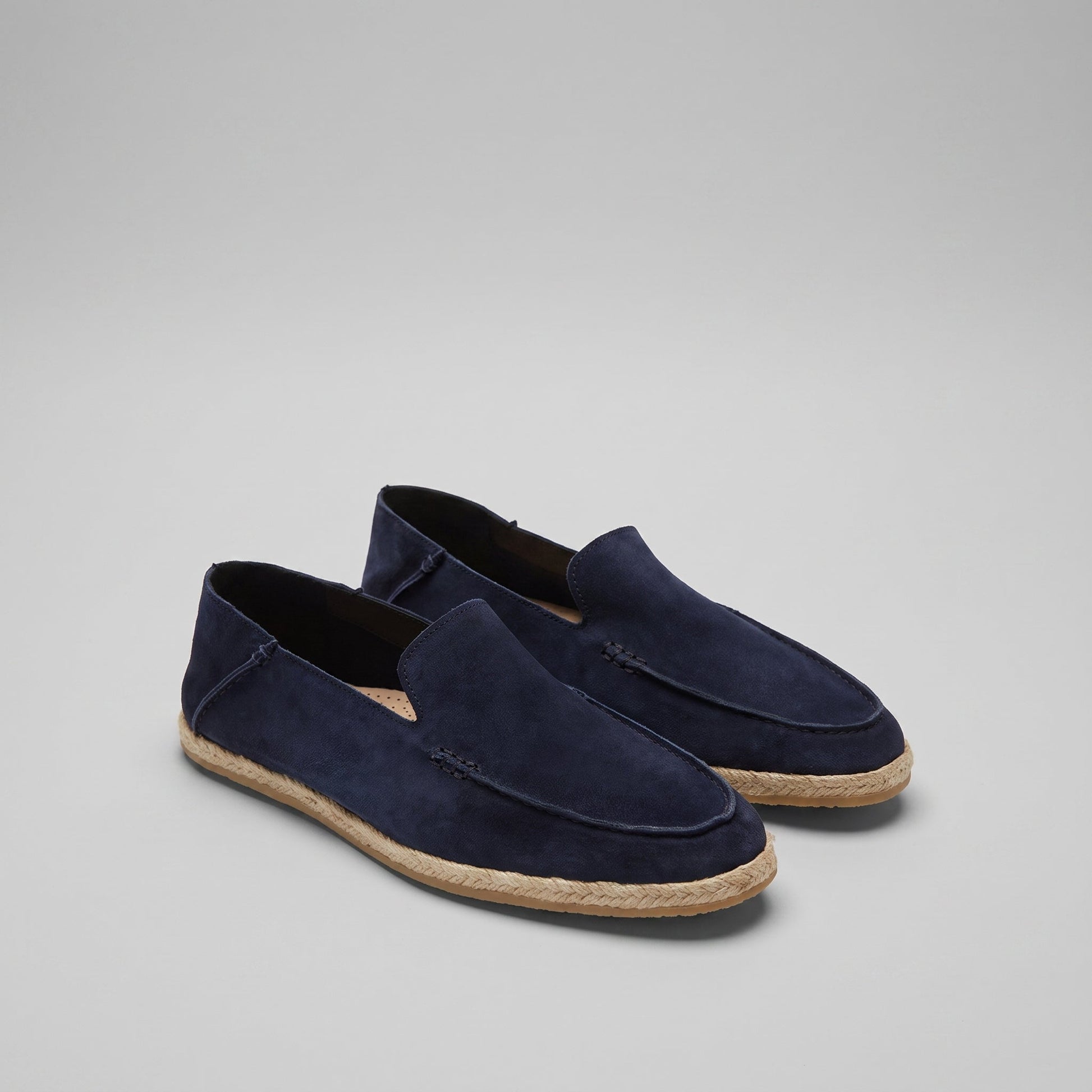 Mocassini Uomo in Camoscio Espadrillas Suola in Corda