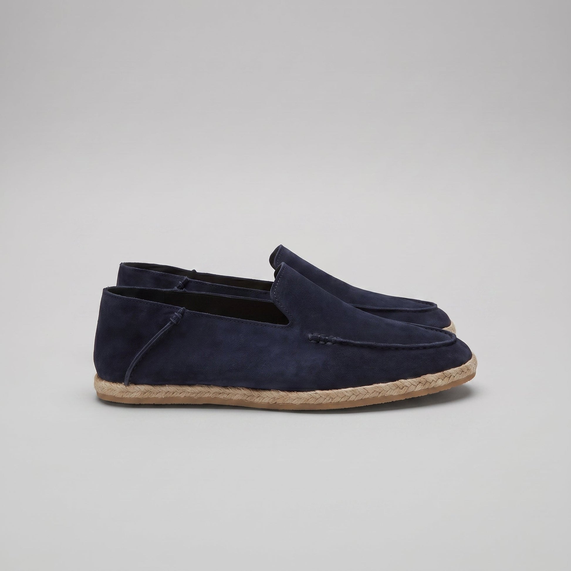 Mocassini Uomo in Camoscio Espadrillas Suola in Corda