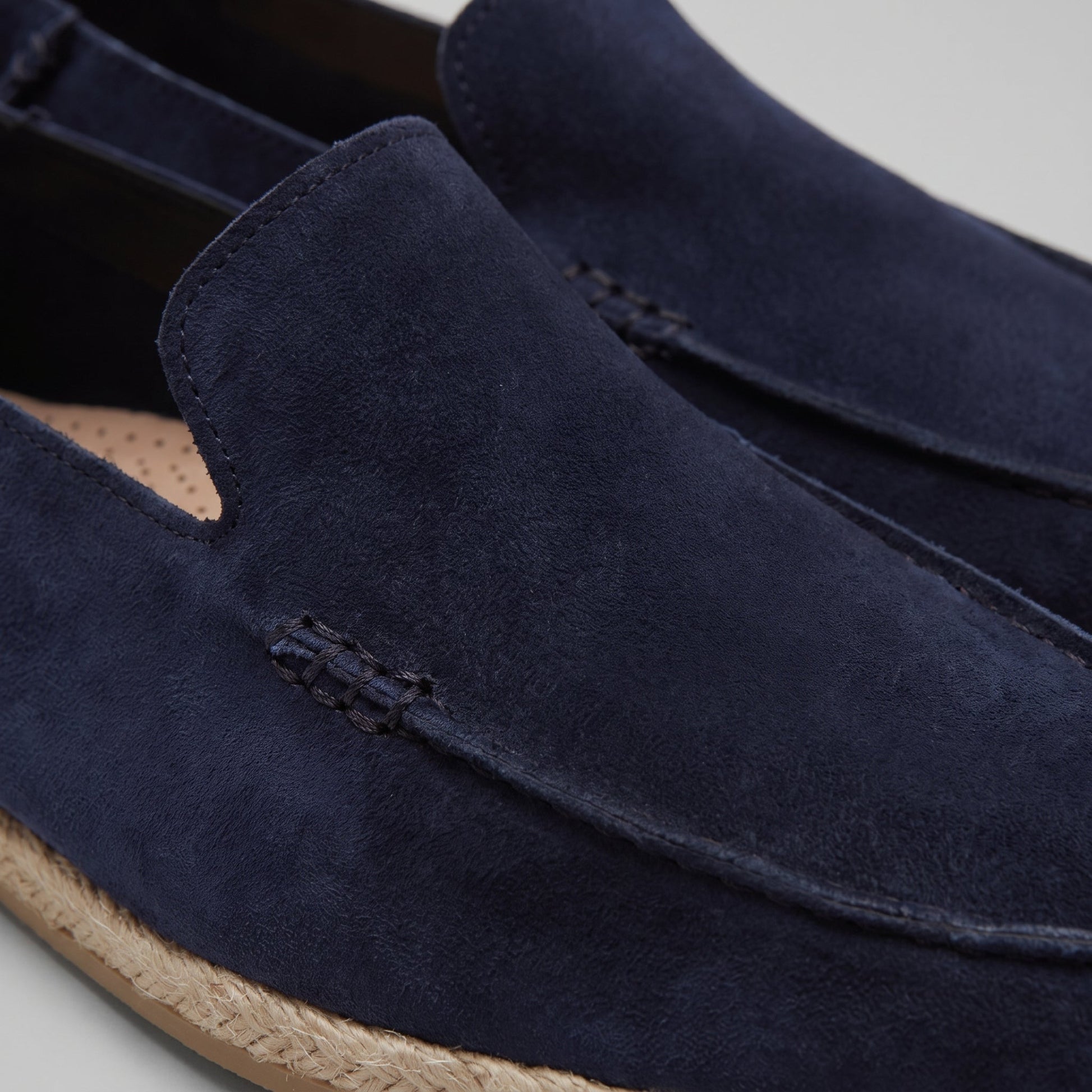 Mocassini Uomo in Camoscio Espadrillas Suola in Corda