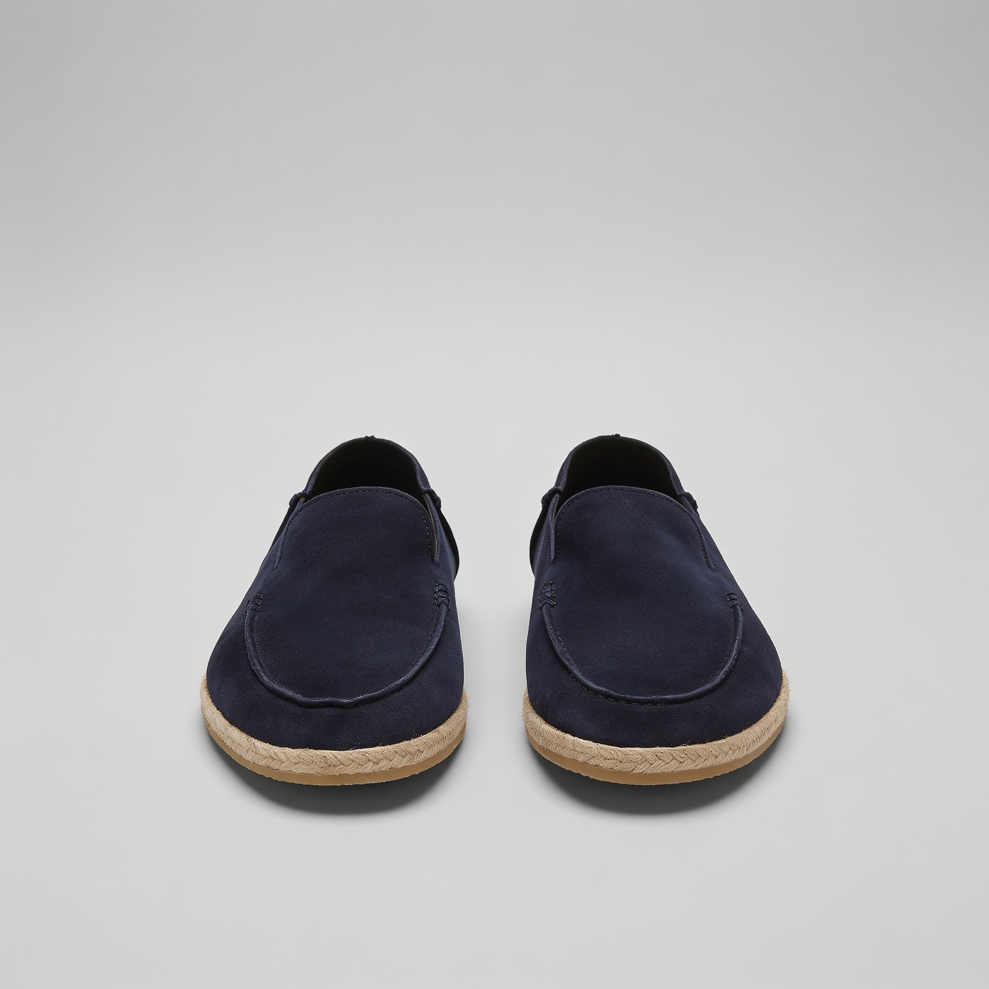 Mocassini Uomo in Camoscio Espadrillas Suola in Corda