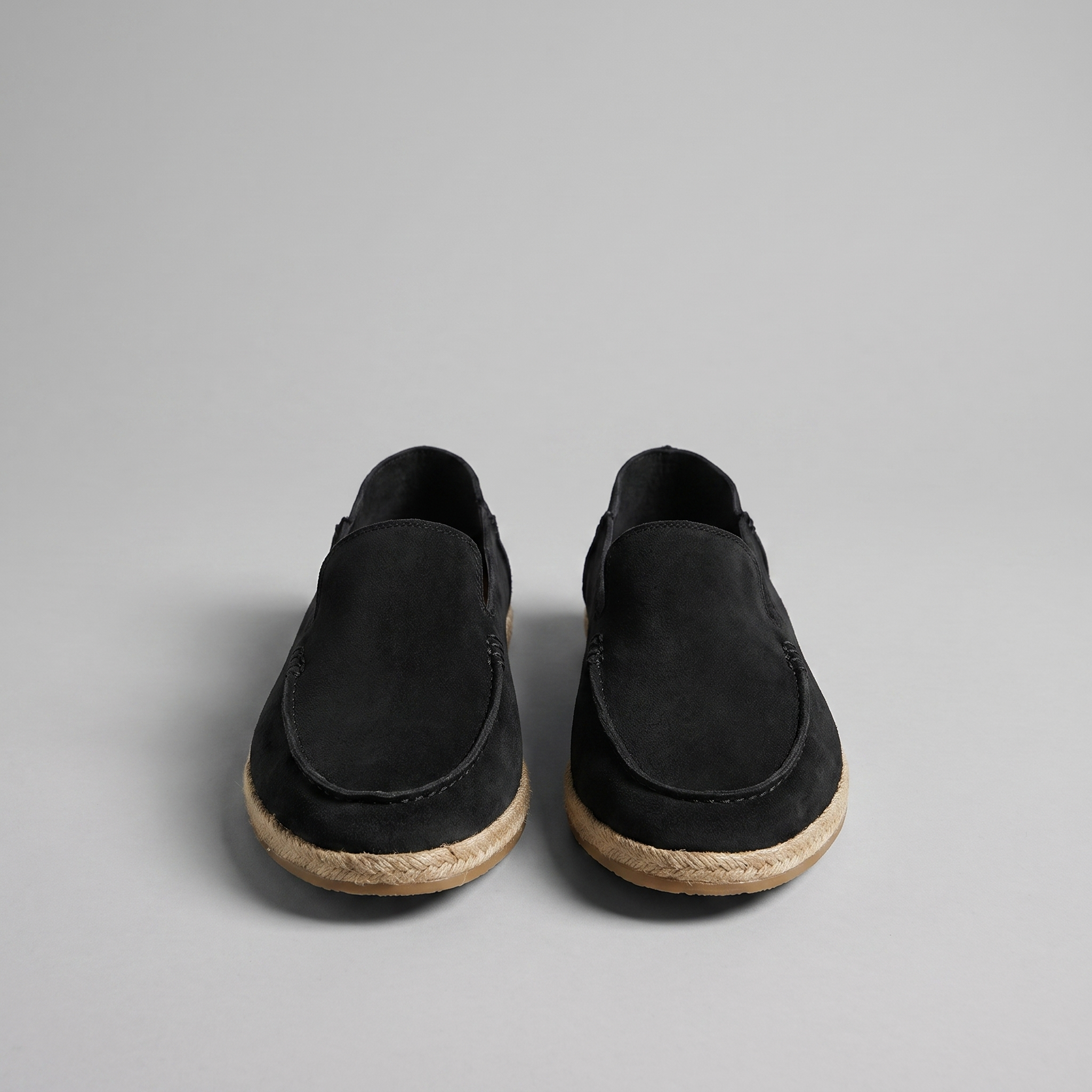 Mocassini Uomo in Camoscio Espadrillas Suola in Corda