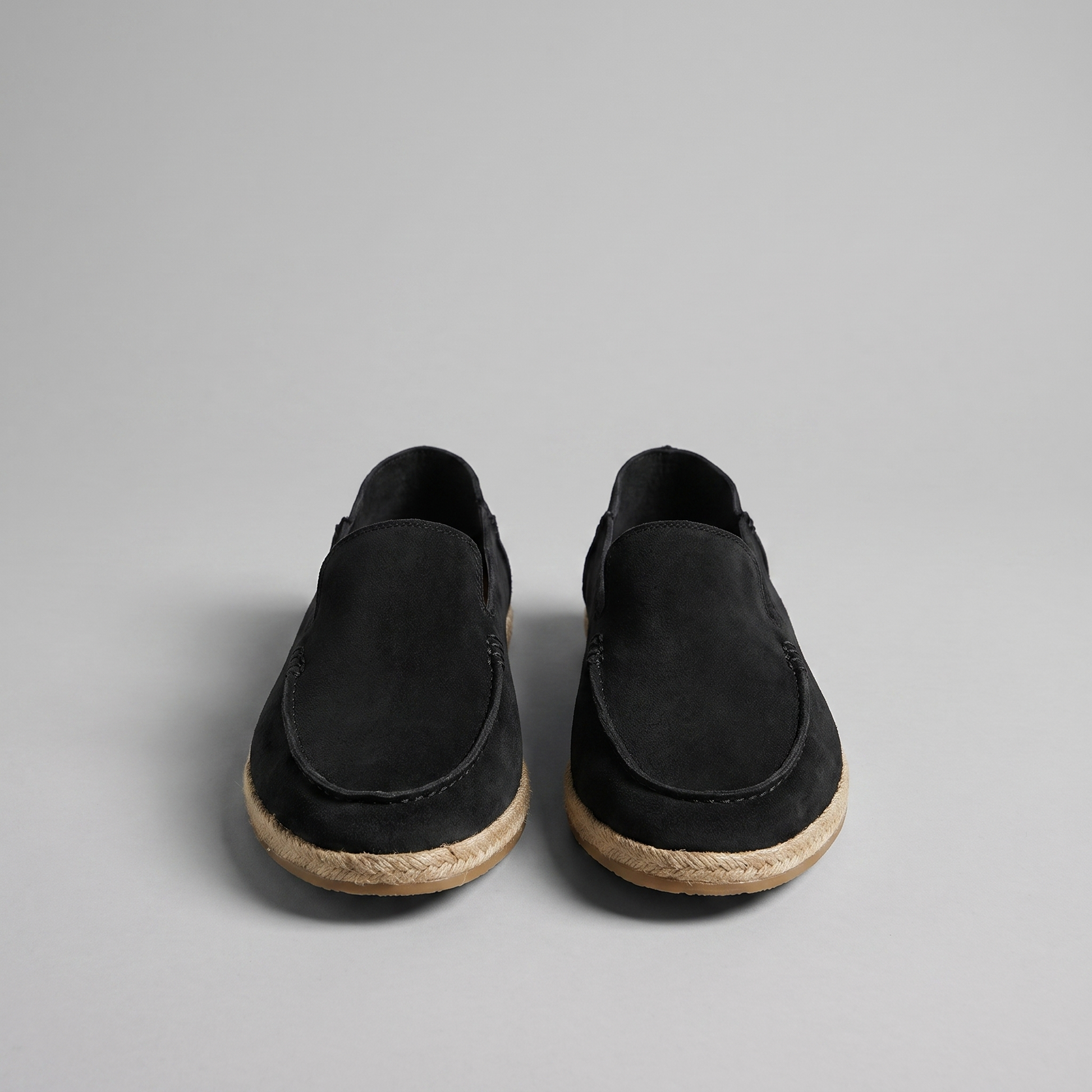 Mocassini Uomo in Camoscio Espadrillas Suola in Corda